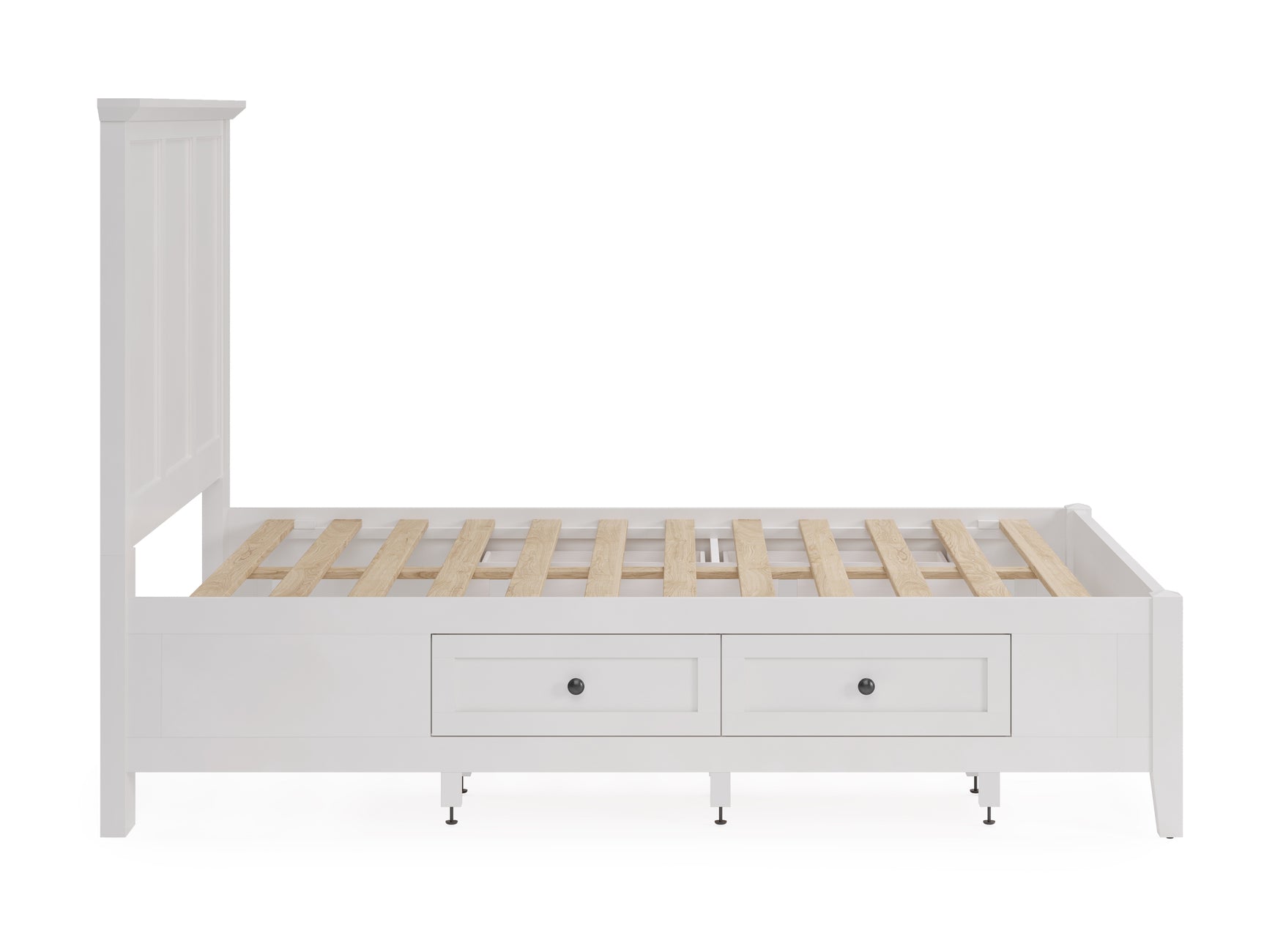 Grace Four Drawer Eastern King Platform Storage Bed in Snowfall White - Ornate Home
