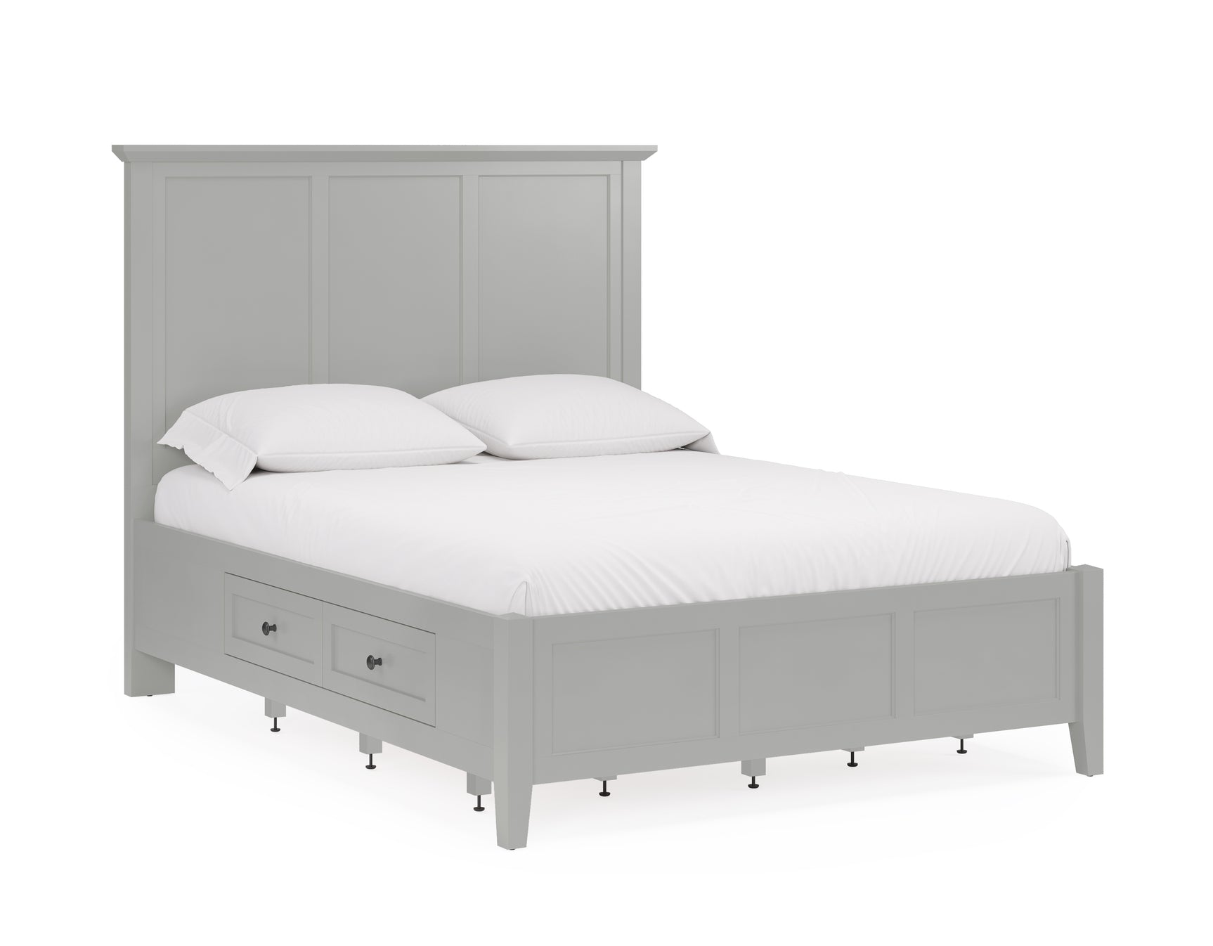 Grace Four Drawer Queen Platform Storage Bed in Elephant Gray - Ornate Home