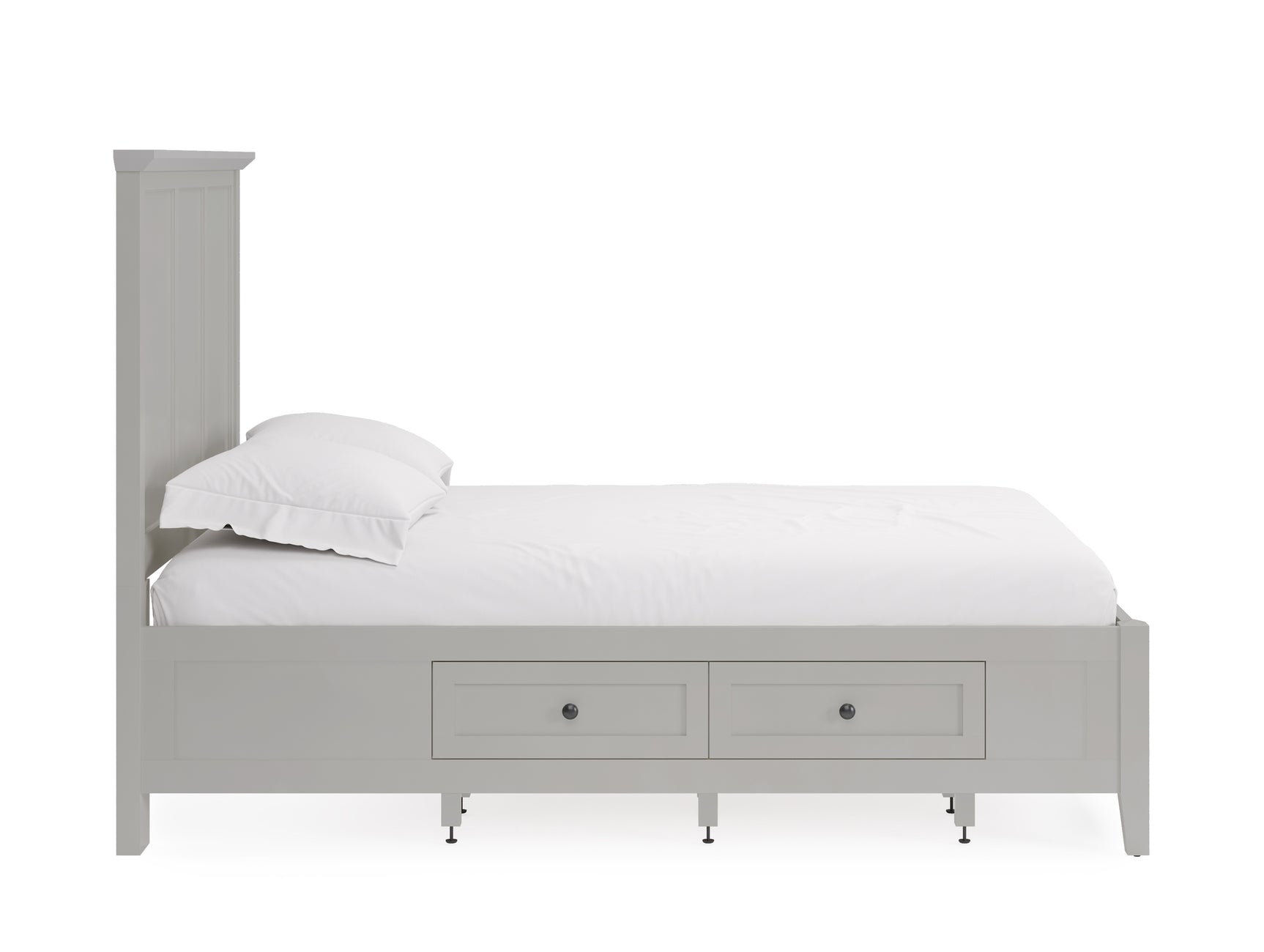 Grace Four Drawer Queen Platform Storage Bed in Elephant Gray - Ornate Home