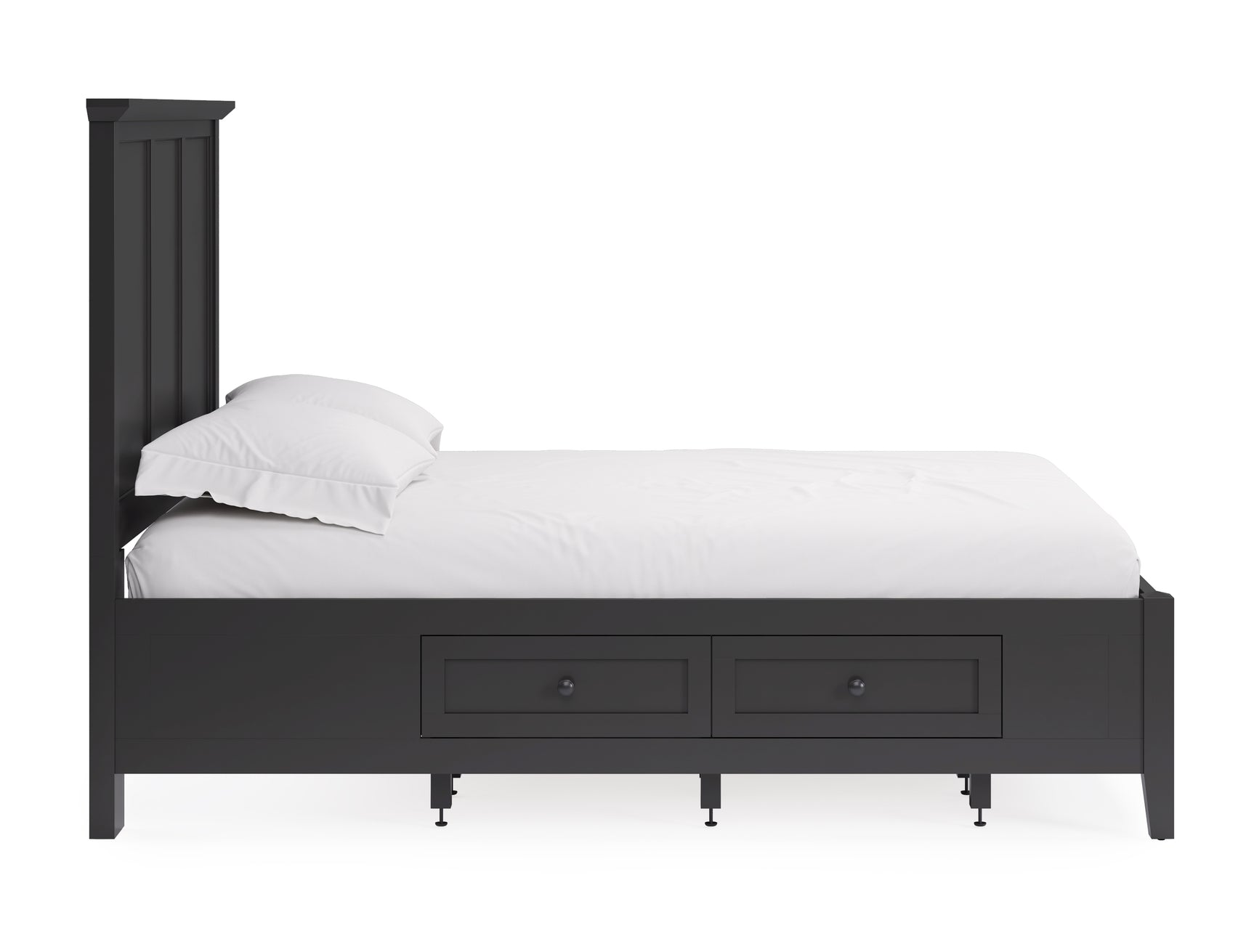 Grace Four Drawer Queen Platform Storage Bed in Raven Black - Ornate Home