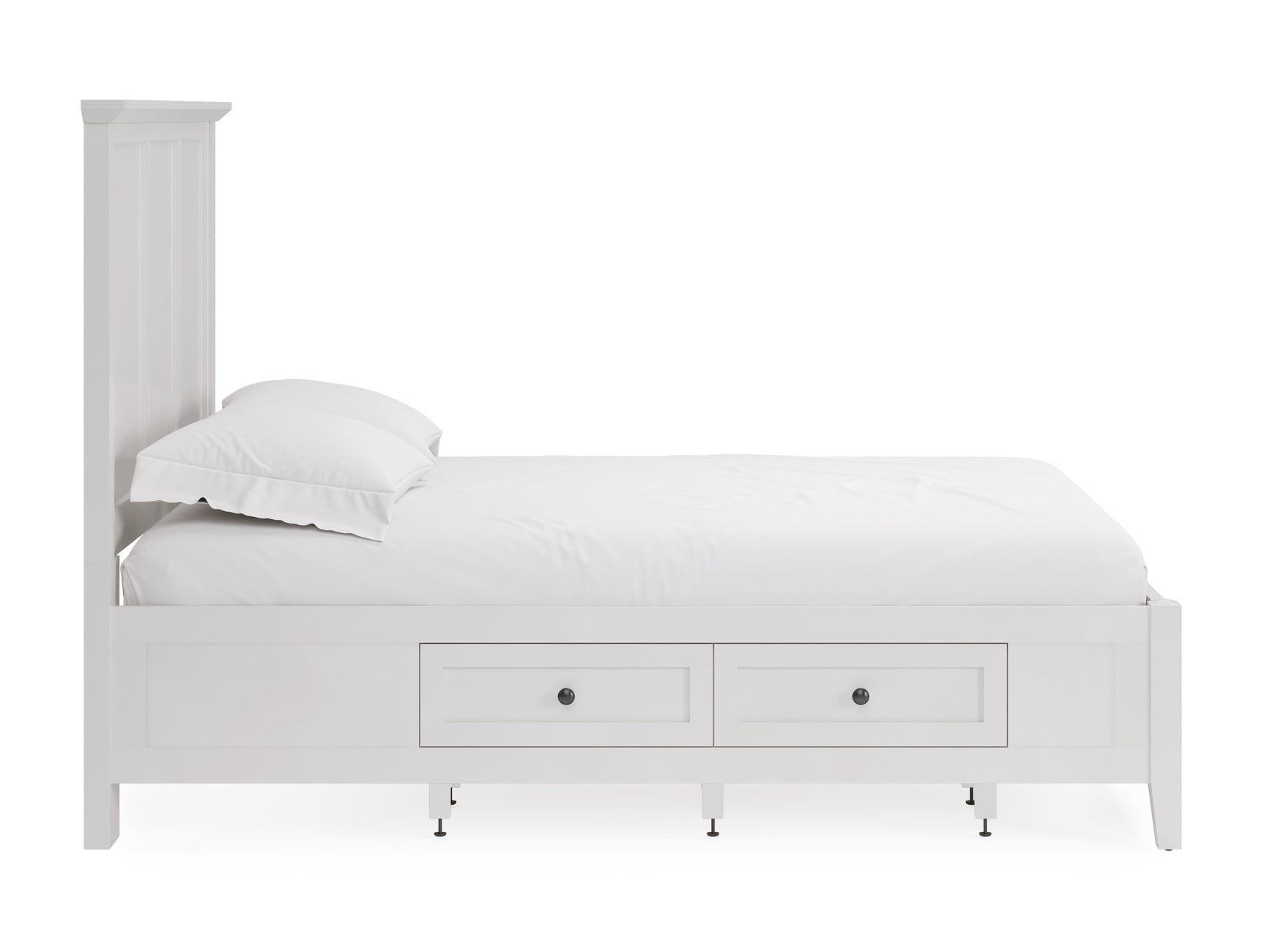Grace Four Drawer Queen Platform Storage Bed in Snowfall White - Ornate Home