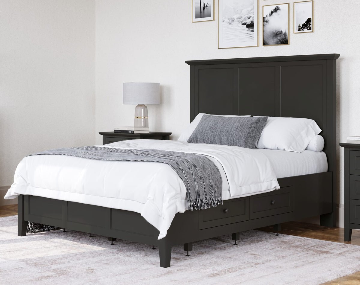 Grace Raven Black Twin Four Drawer Platform Storage Bed - Ornate Home