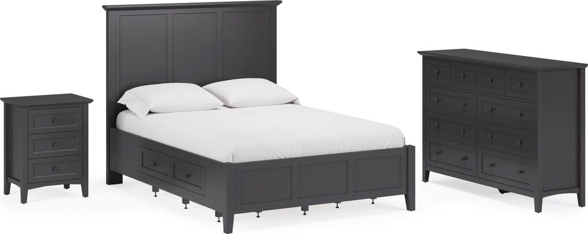 Grace Raven Black Twin Four Drawer Platform Storage Bed - Ornate Home