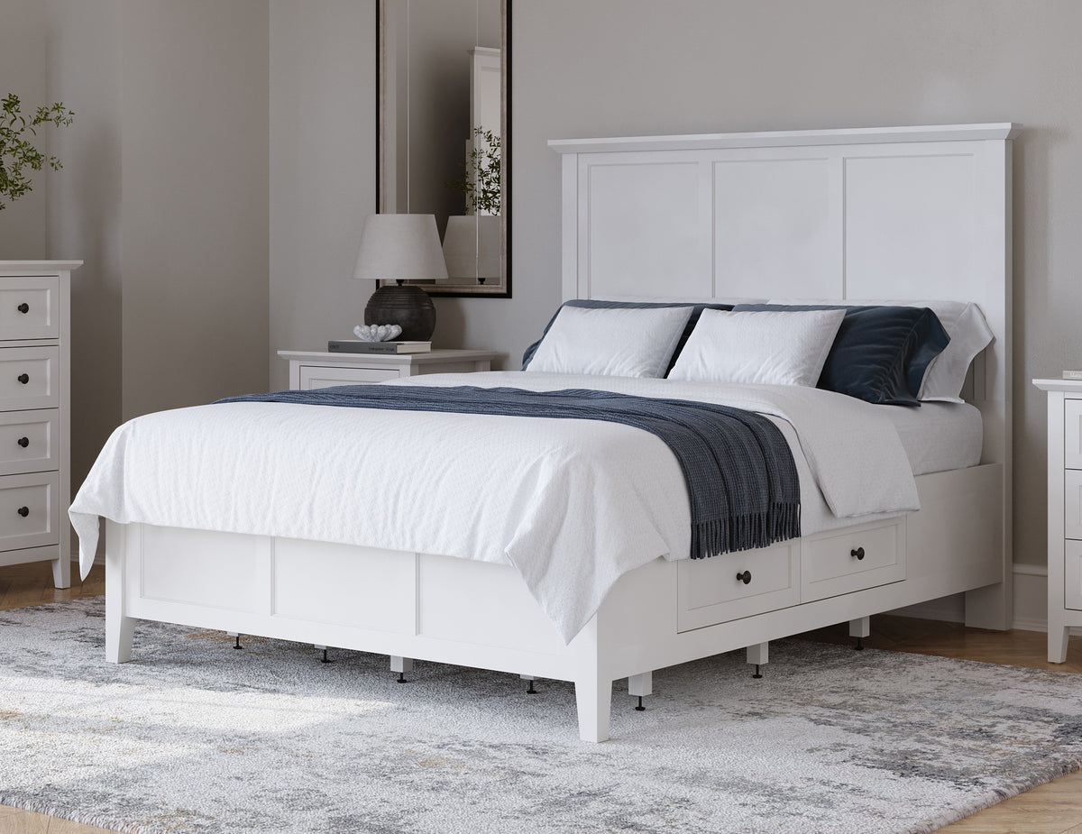 Grace Snowfall White Twin Four Drawer Platform Storage Bed - Ornate Home