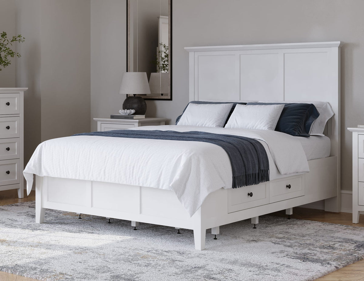 Grace Snowfall White Twin Four Drawer Platform Storage Bed - Ornate Home
