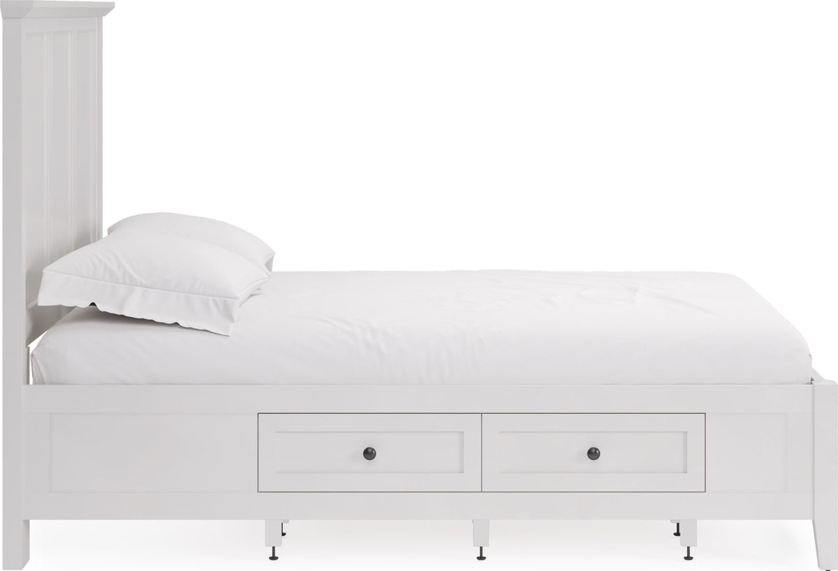 Grace Snowfall White Twin Four Drawer Platform Storage Bed - Ornate Home