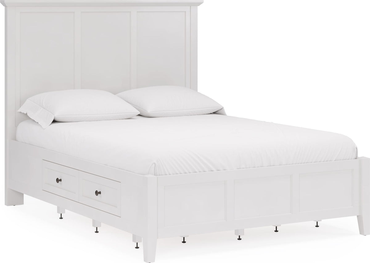 Grace Snowfall White Twin Four Drawer Platform Storage Bed - Ornate Home
