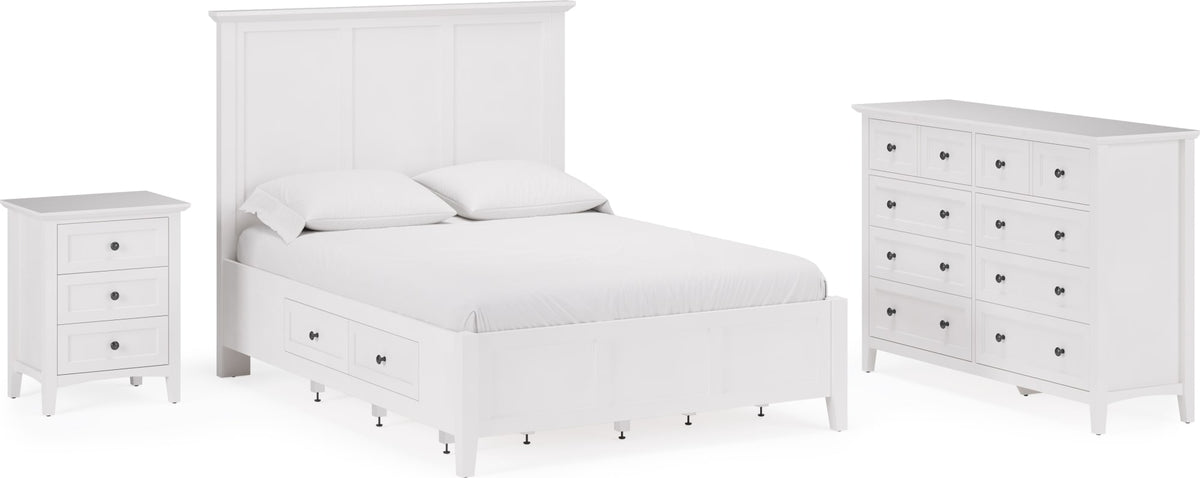 Grace Snowfall White Twin Four Drawer Platform Storage Bed - Ornate Home