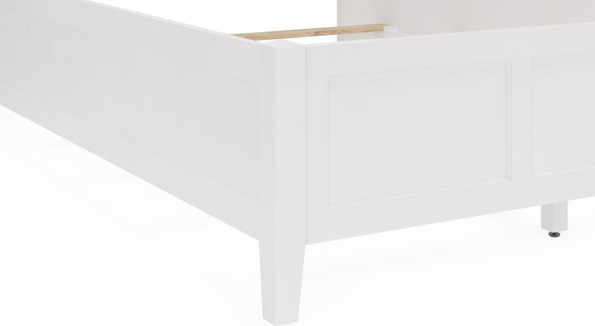 Grace Snowfall White Twin Three Panel Bed - Ornate Home