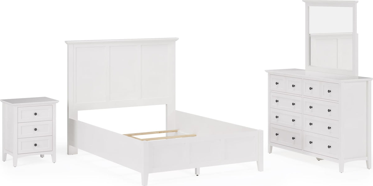 Grace Snowfall White Twin Three Panel Bed - Ornate Home