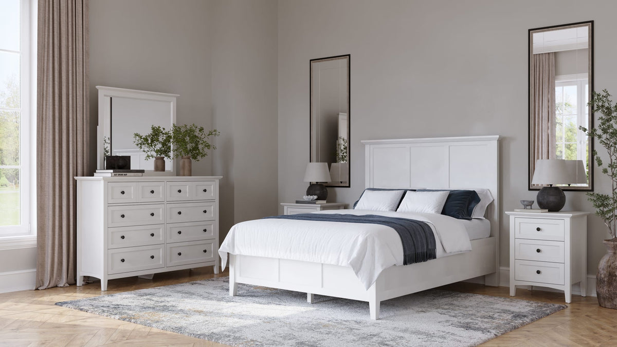 Grace Snowfall White Twin Three Panel Bed - Ornate Home