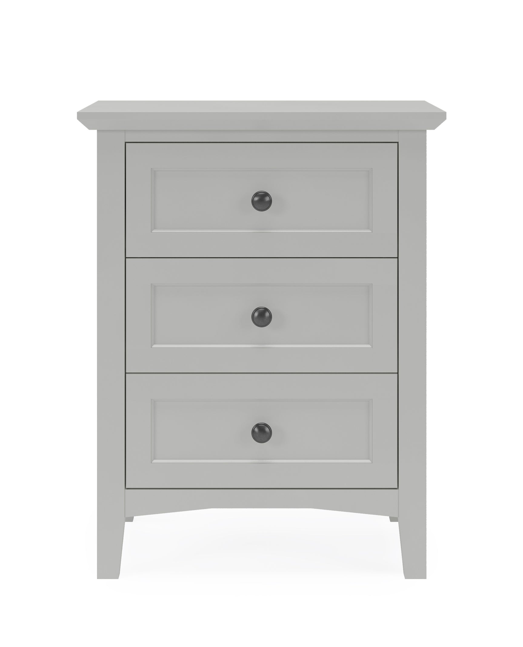 Grace Three Drawer Nightstand in Elephant Grey - Ornate Home