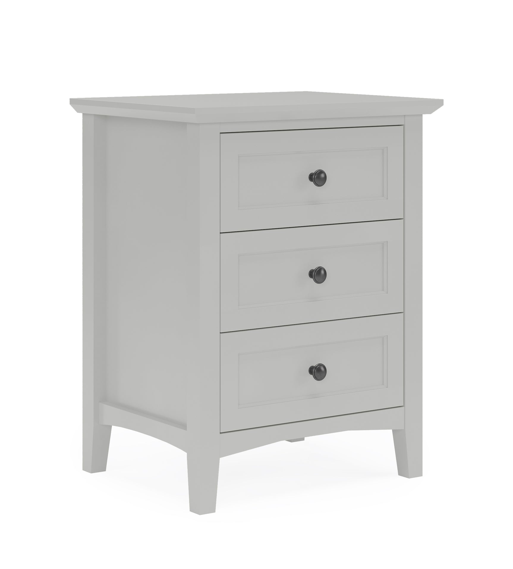 Grace Three Drawer Nightstand in Elephant Grey - Ornate Home
