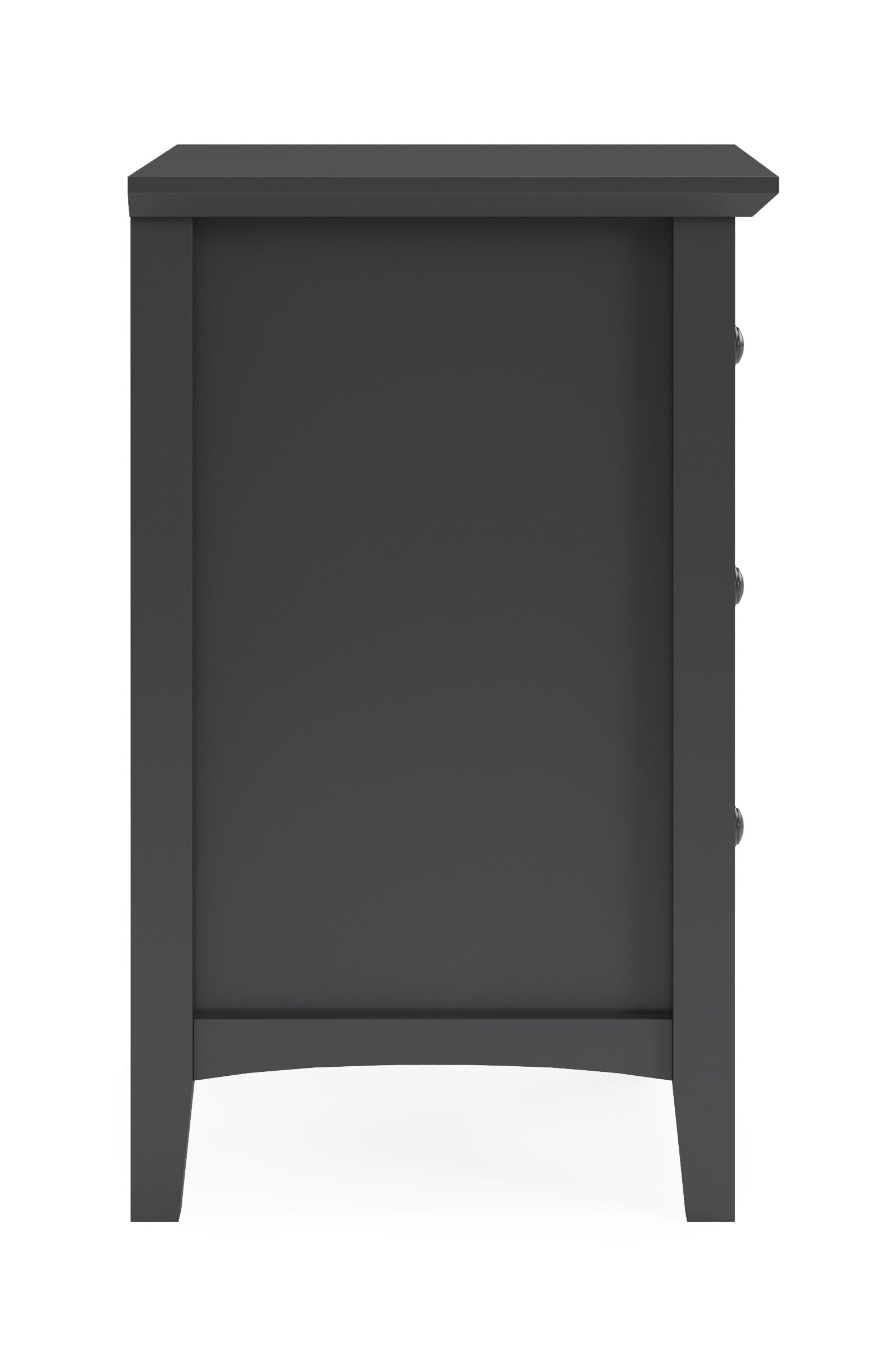 Grace Three Drawer Nightstand in Raven Black - Ornate Home