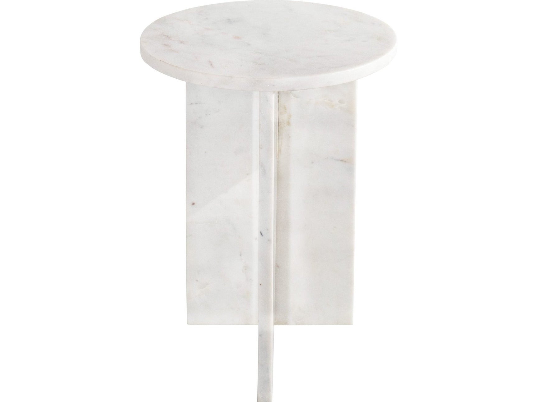 Grace White Marble Accent Table - Ornate Home