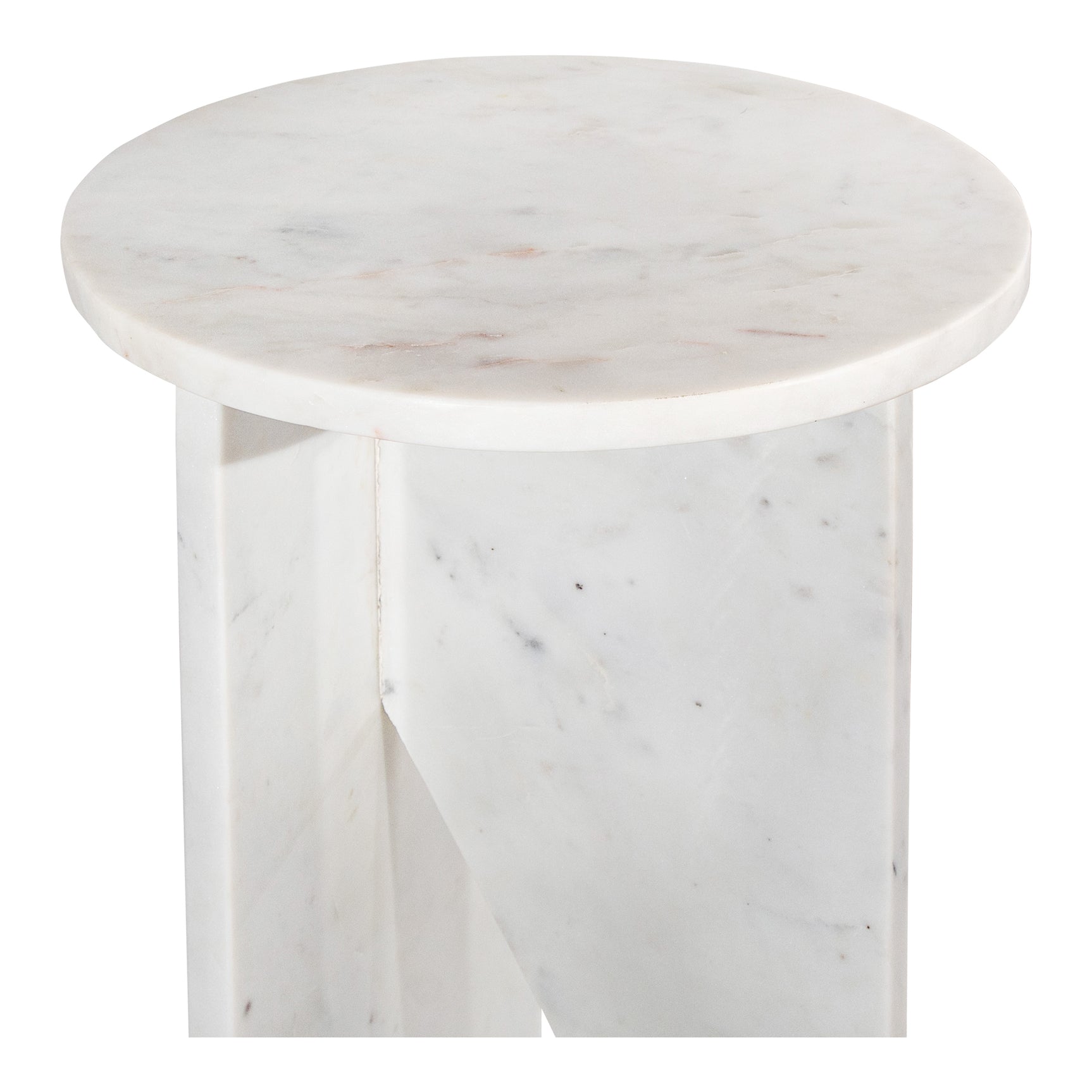 Grace White Marble Accent Table - Ornate Home