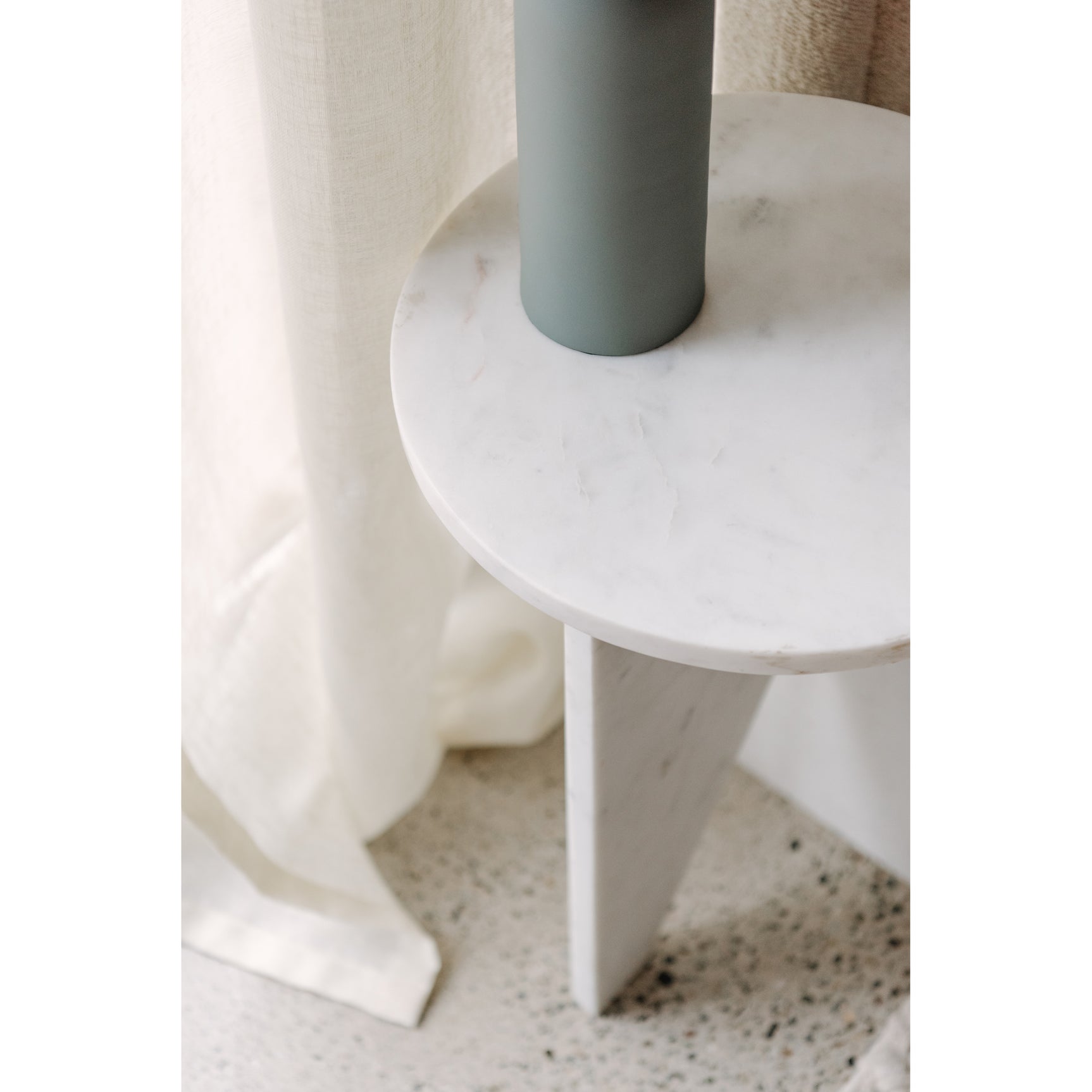 Grace White Marble Accent Table - Ornate Home