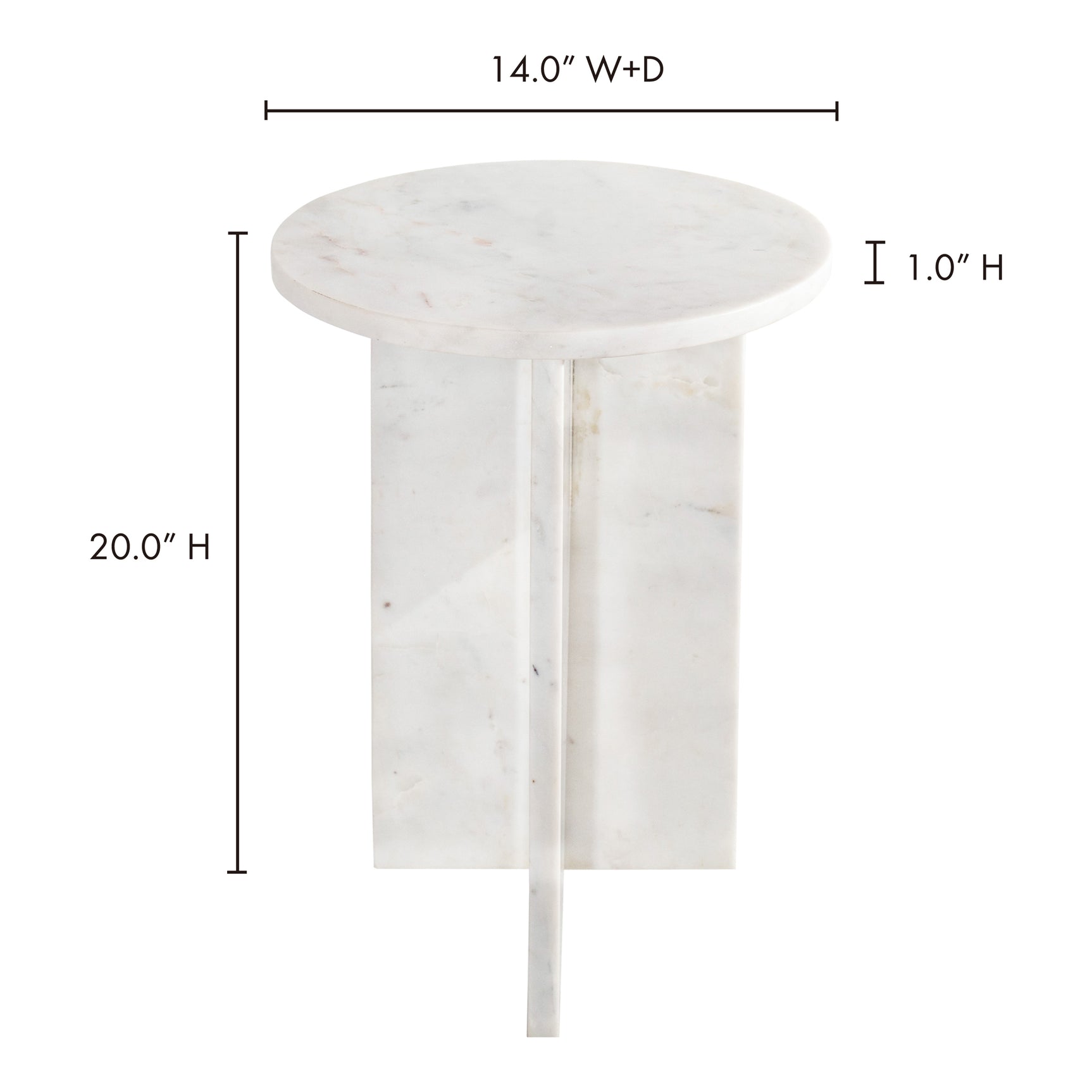 Grace White Marble Accent Table - Ornate Home