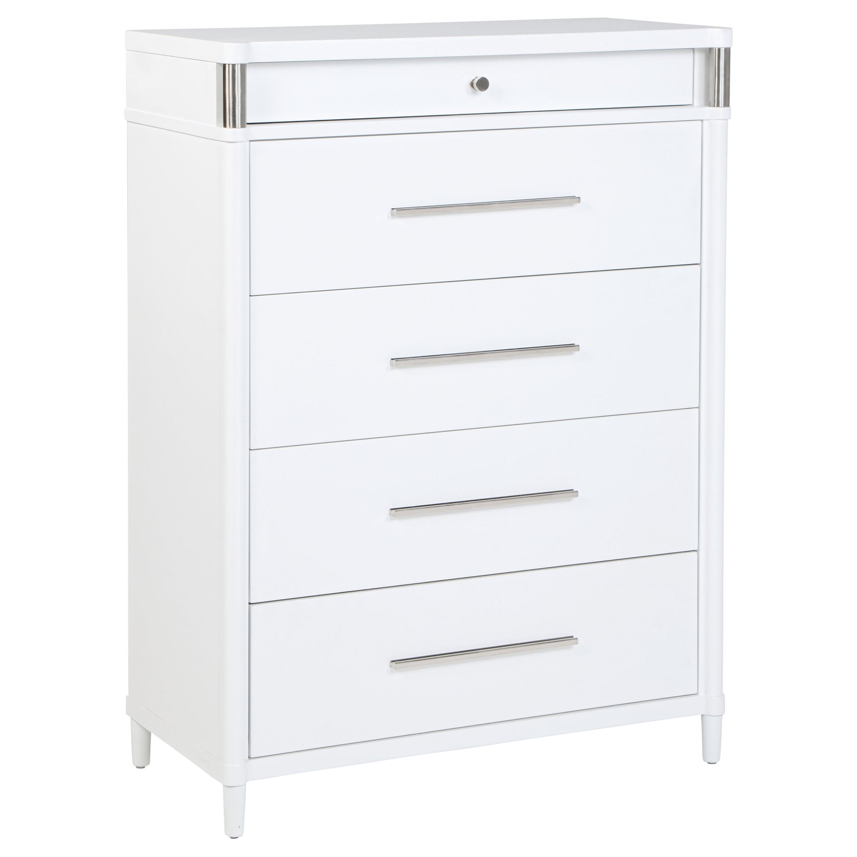 Gracemont White 5-drawer Bedroom Chest of Drawers - Ornate Home