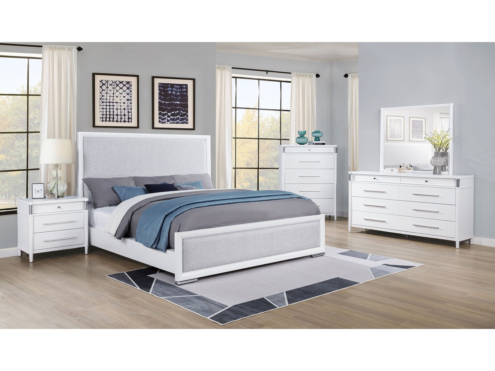 Gracemont White 5-piece Queen Bedroom Set - Ornate Home