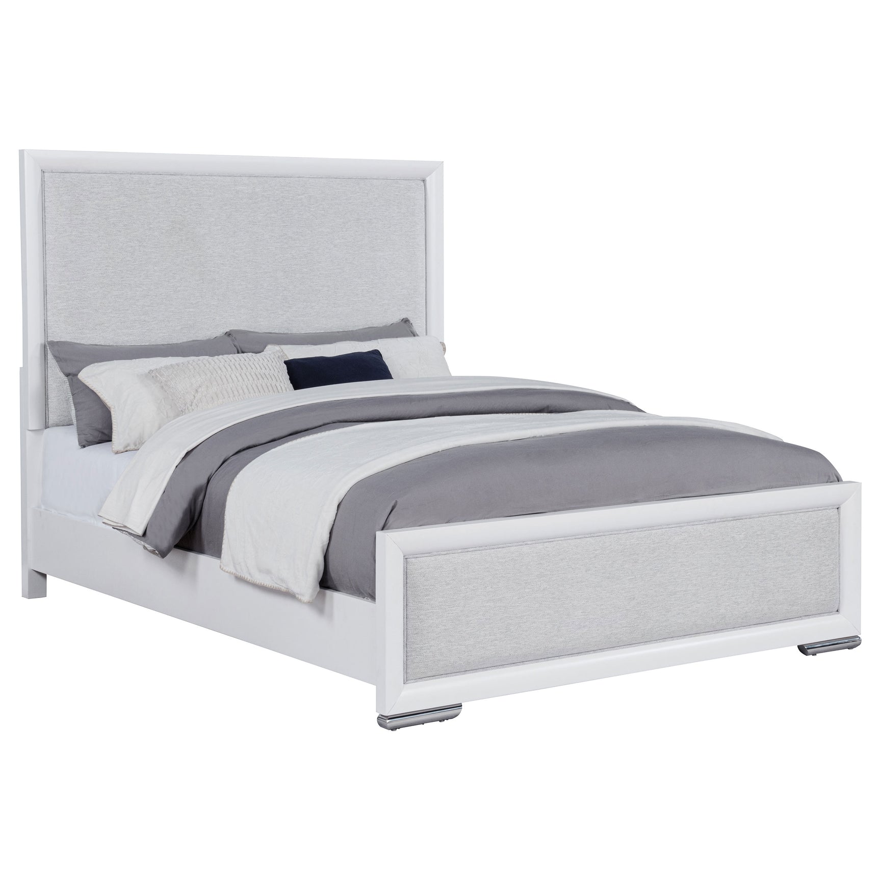 Gracemont White 57-inch Queen Panel Bed Grey and - Ornate Home