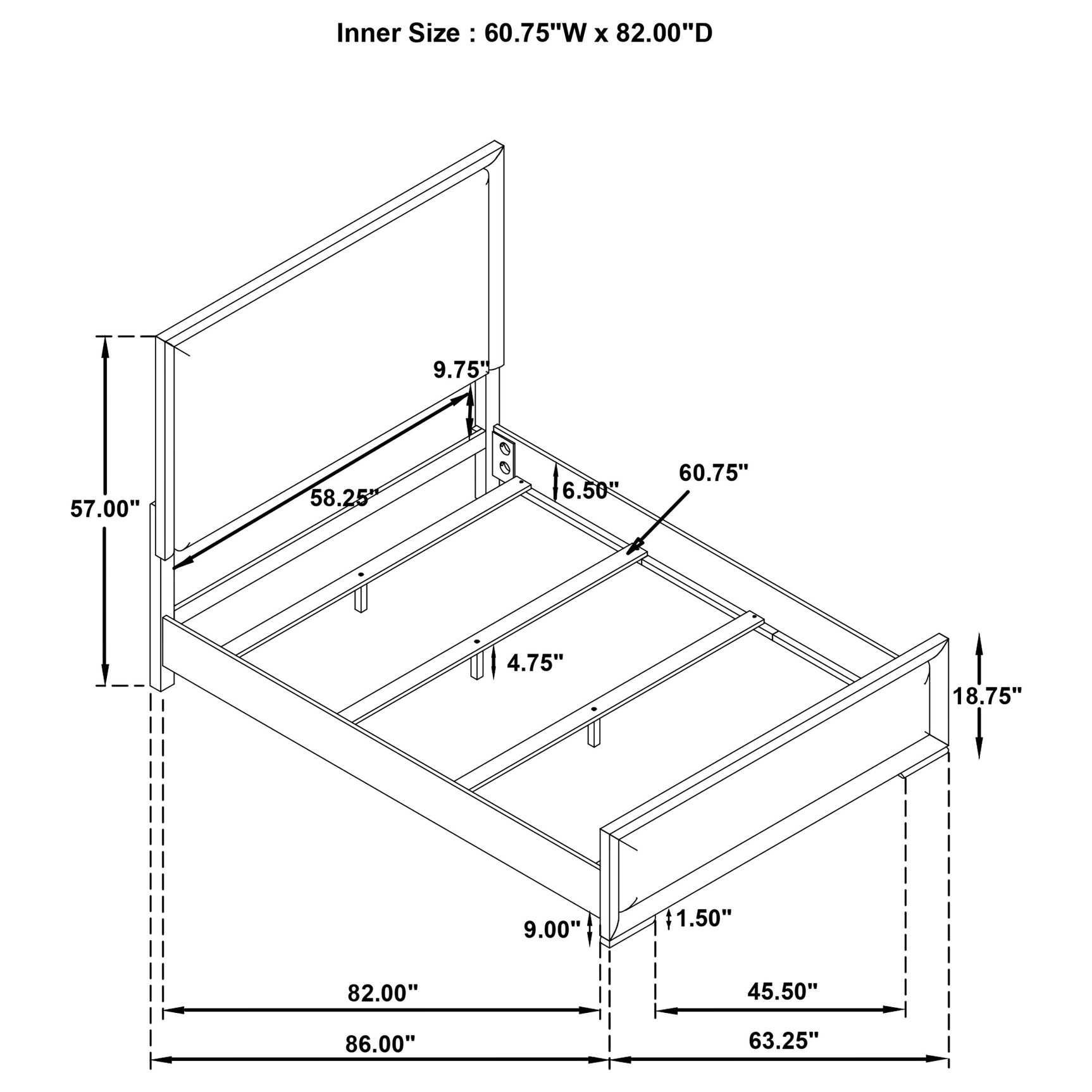 Gracemont White 57-inch Queen Panel Bed Grey and - Ornate Home
