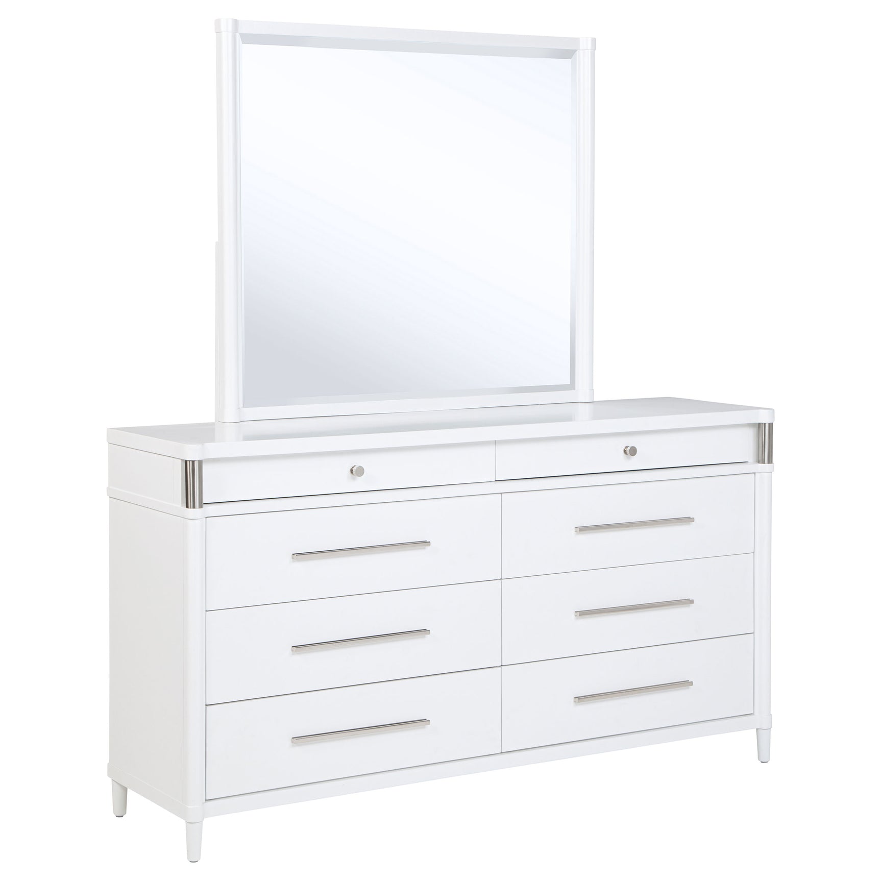 Gracemont White 8-drawer Bedroom Dresser with Mirror - Ornate Home