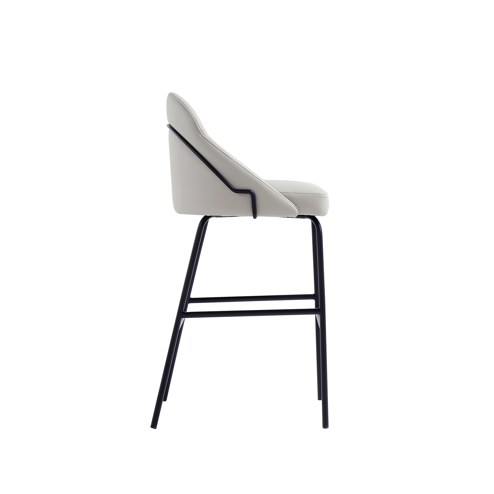 Gracie Barstool in Stone and Black (set of 3) - Ornate Home