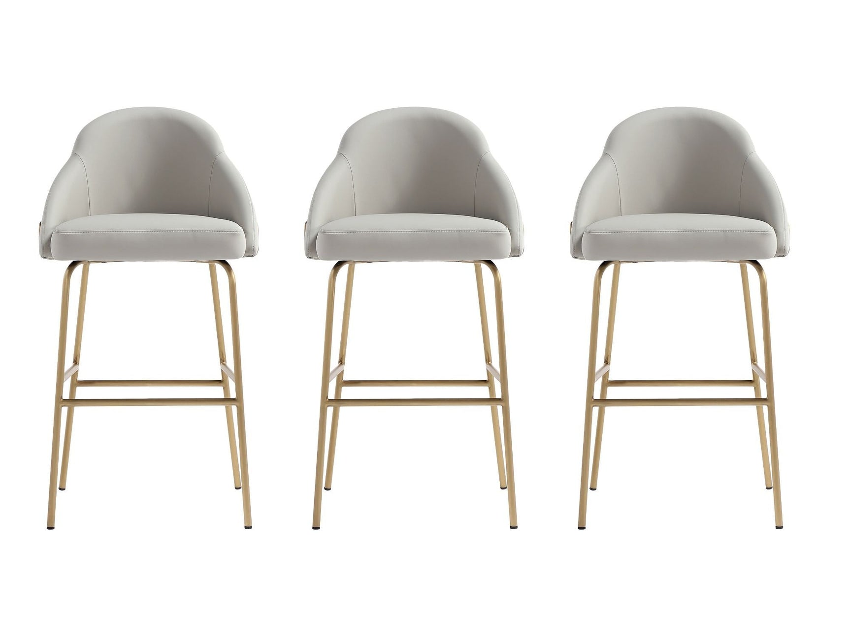 Gracie Barstool in Stone and Gold (set of 3) - Ornate Home