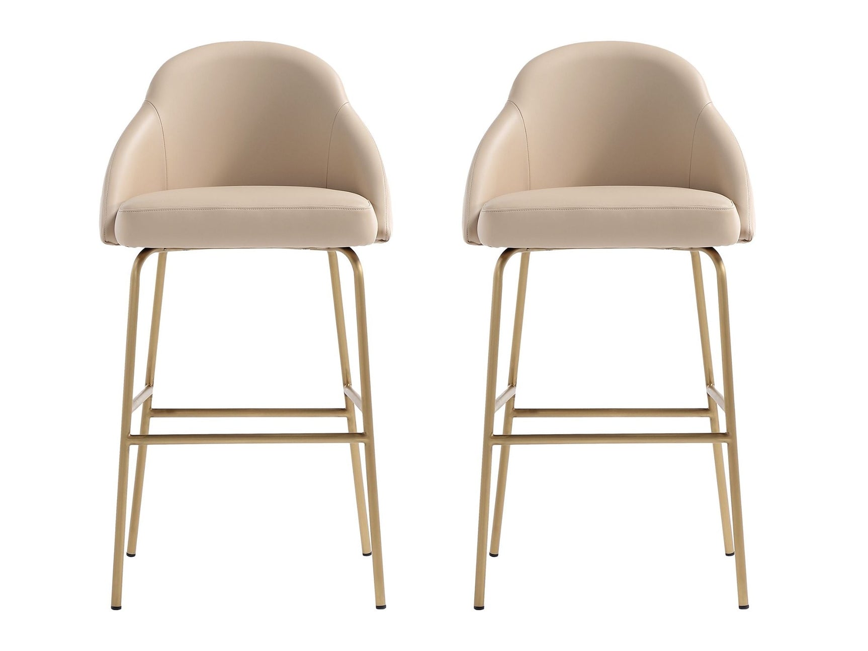 Gracie Barstool in Tan and Gold (set of 2) - Ornate Home
