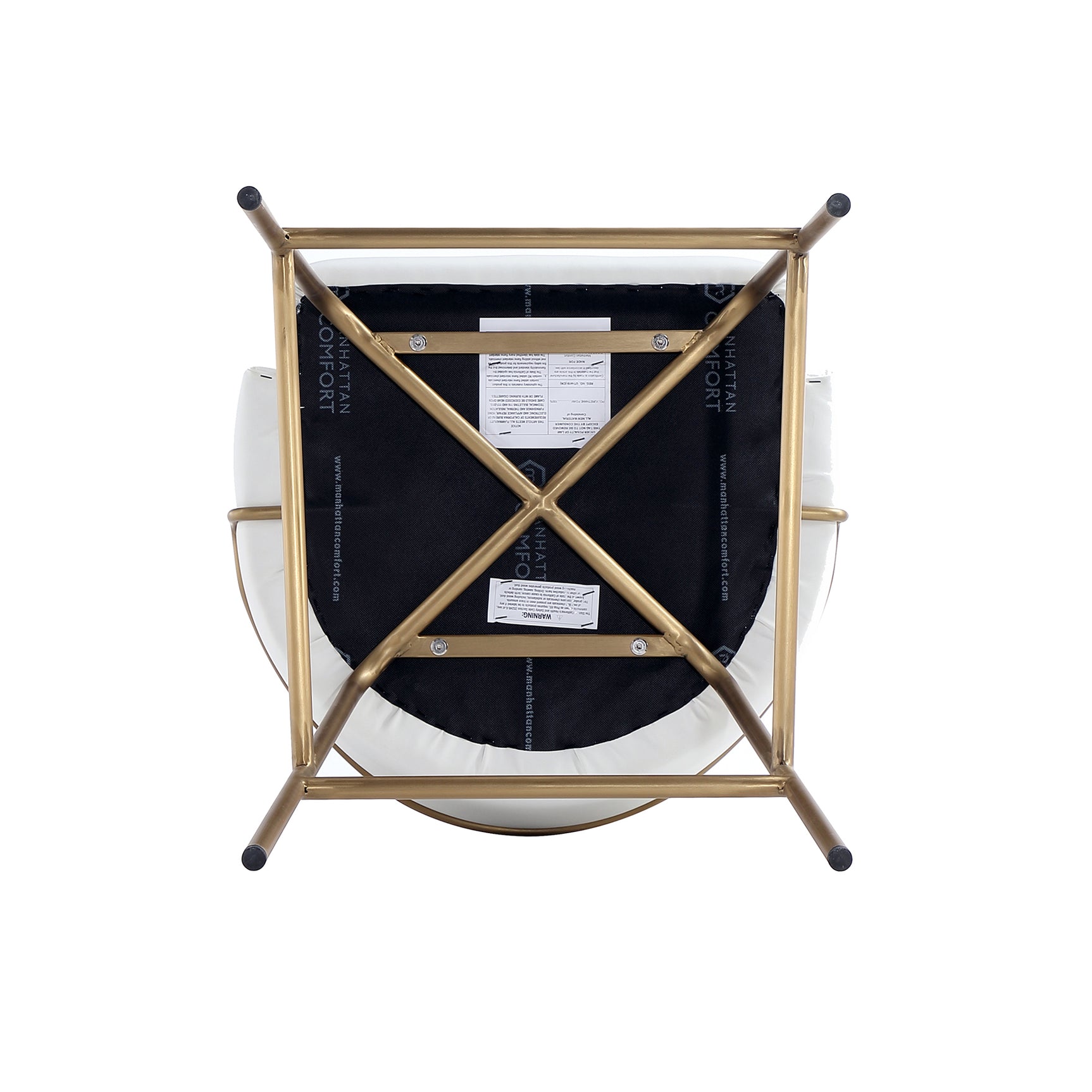 Gracie Barstool in White and Gold (set of 3) - Ornate Home