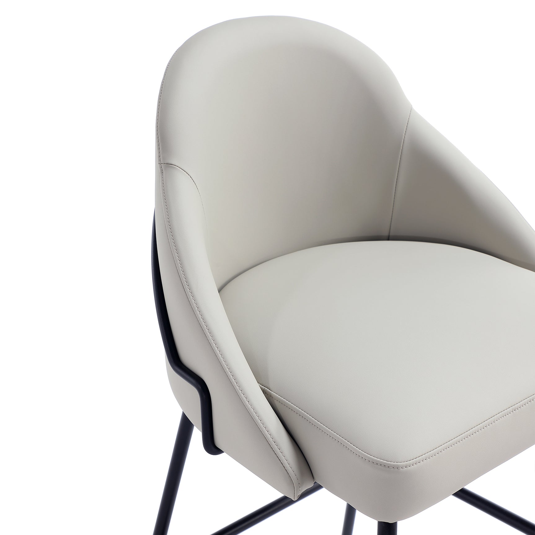 Gracie Counter Stool in Stone and Black - Ornate Home