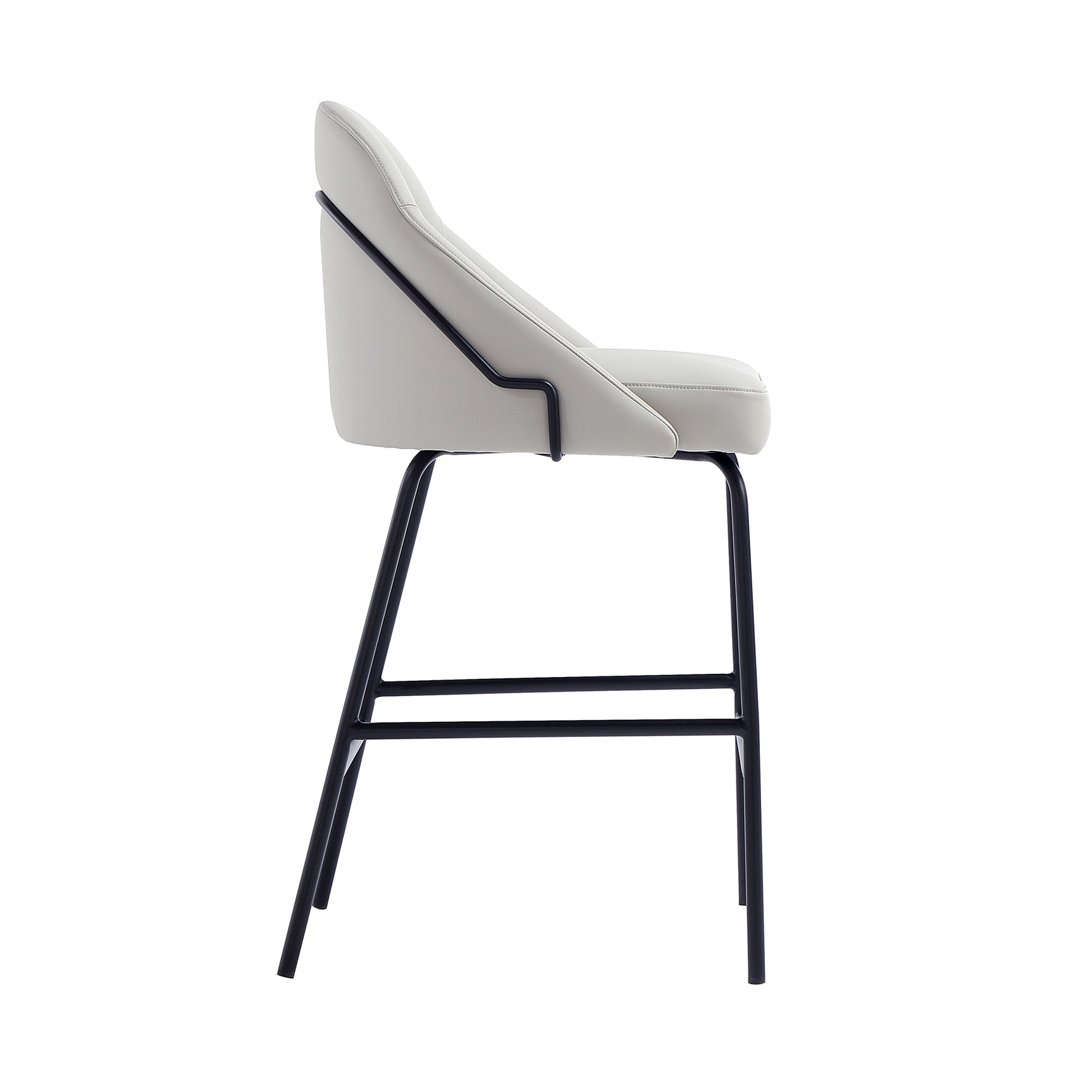 Gracie Counter Stool in Stone and Black - Ornate Home