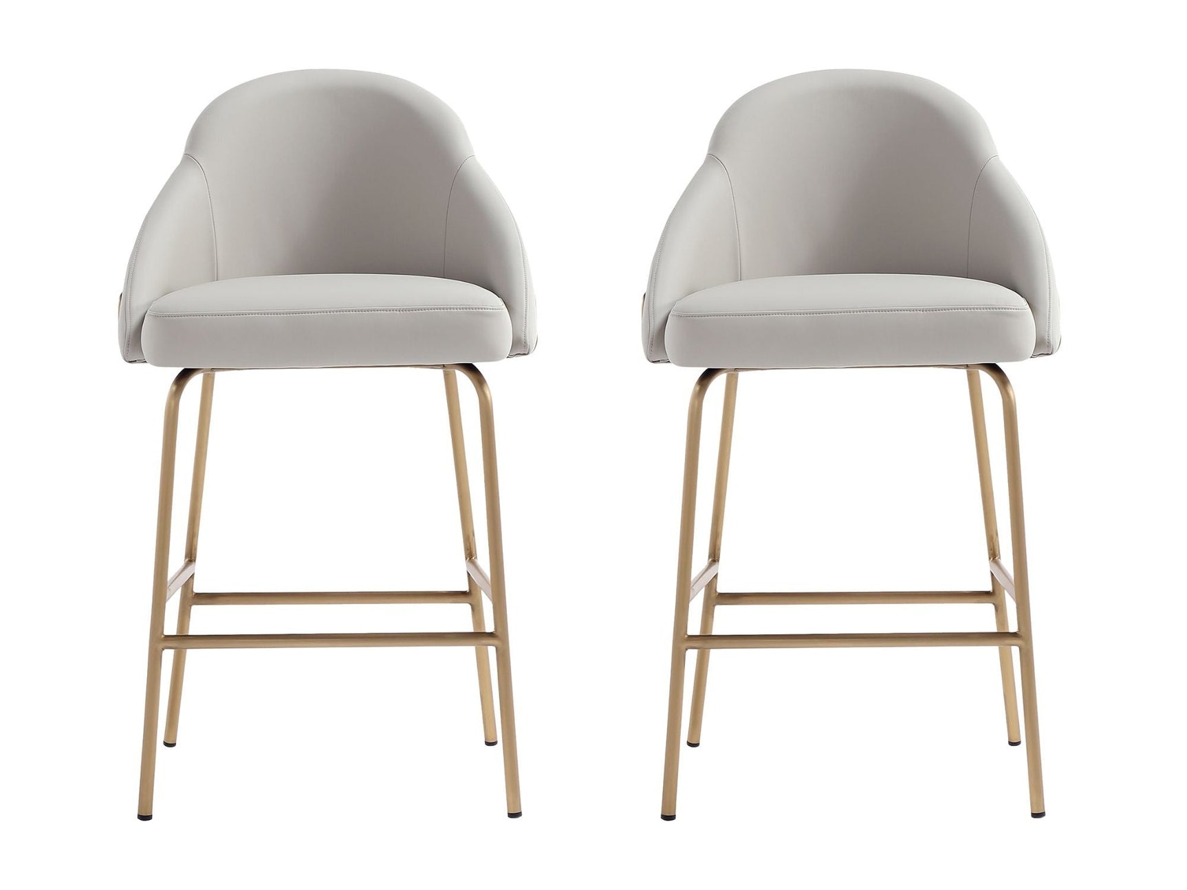 Gracie Counter Stool in Stone and Gold (set of 2) - Ornate Home