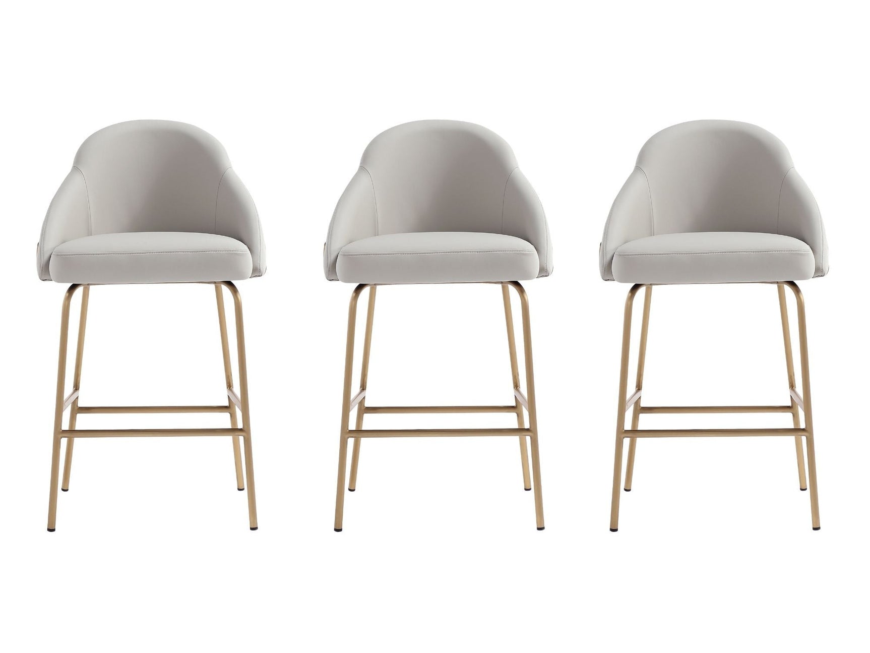 Gracie Counter Stool in Stone and Gold (set of 3) - Ornate Home