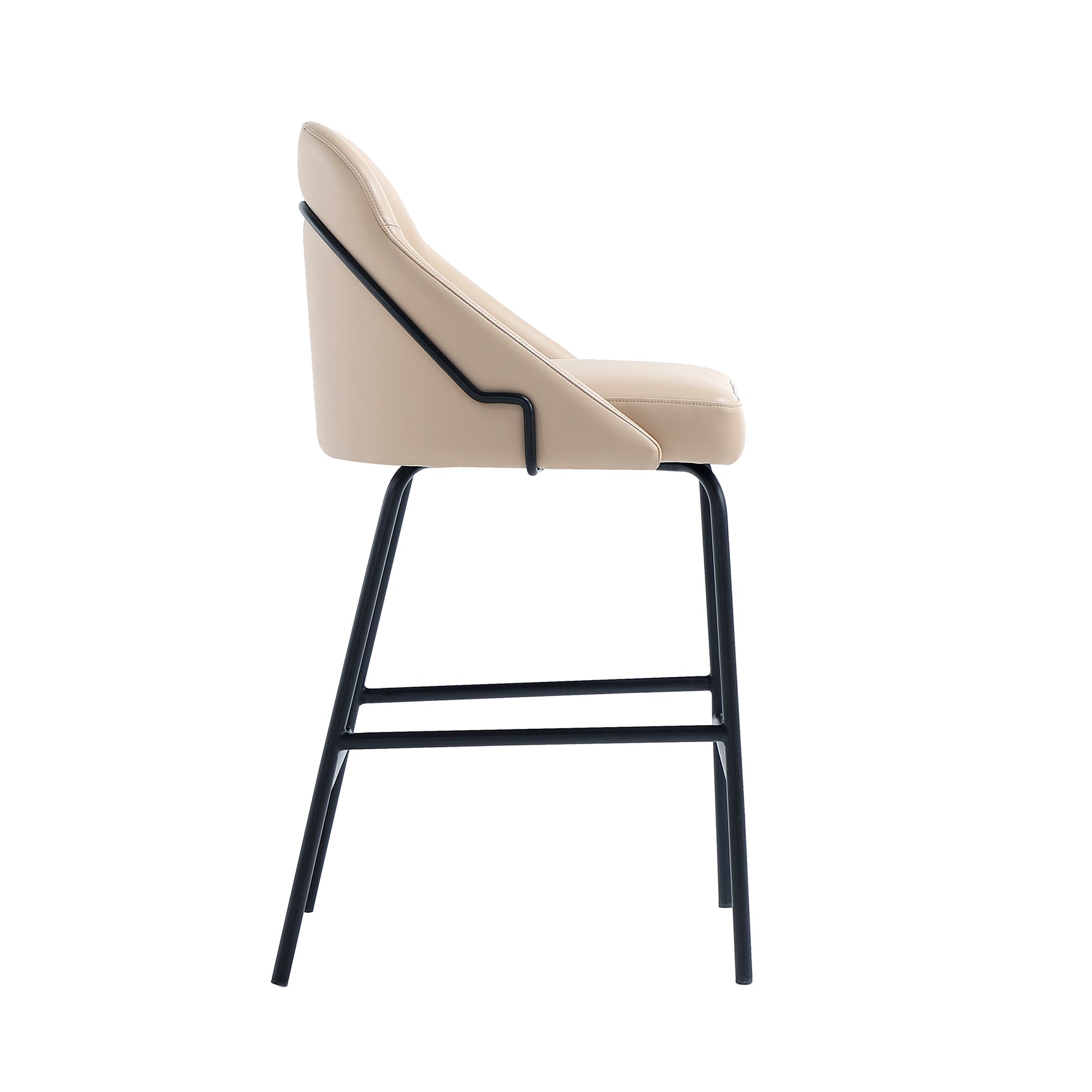 Gracie Counter Stool in Tan and Black (set of 3) - Ornate Home