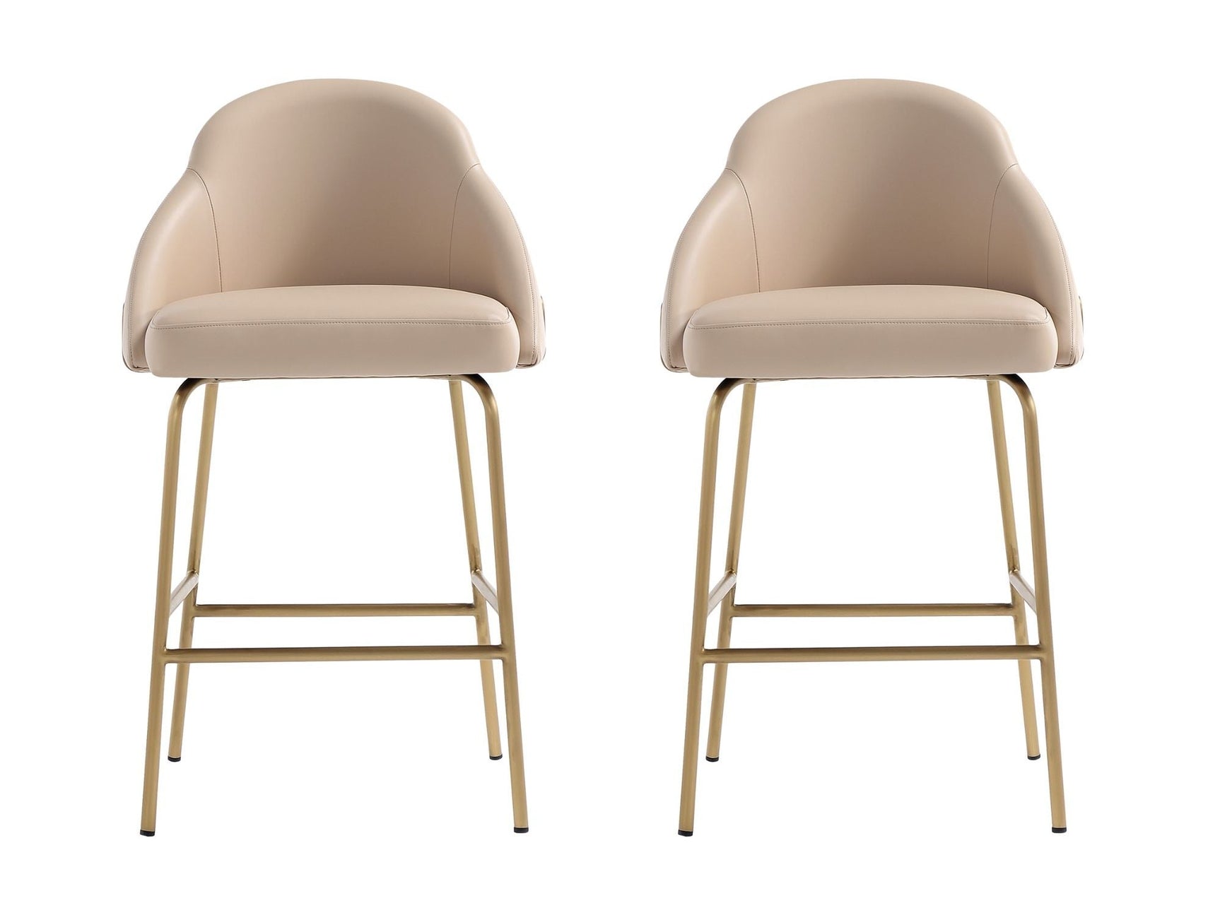 Gracie Counter Stool in Tan and Gold (set of 2) - Ornate Home