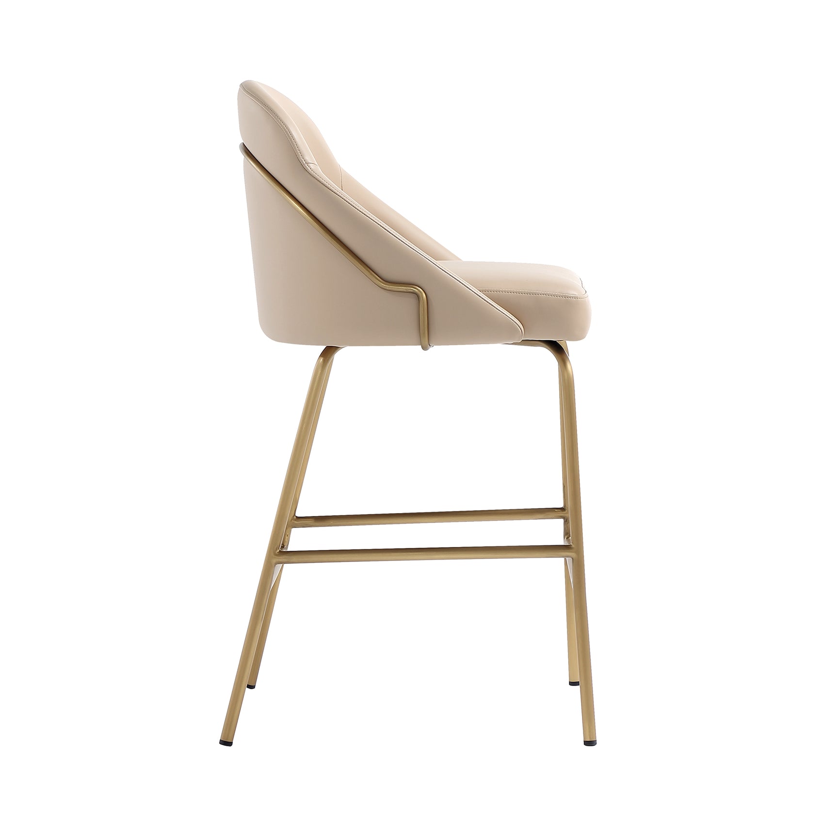 Gracie Counter Stool in Tan and Gold (set of 2) - Ornate Home