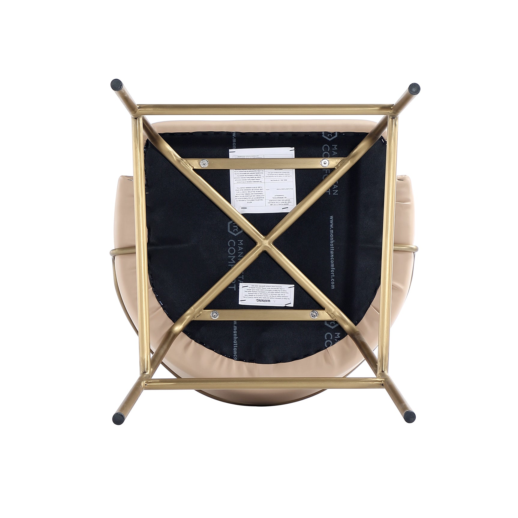 Gracie Counter Stool in Tan and Gold (set of 2) - Ornate Home