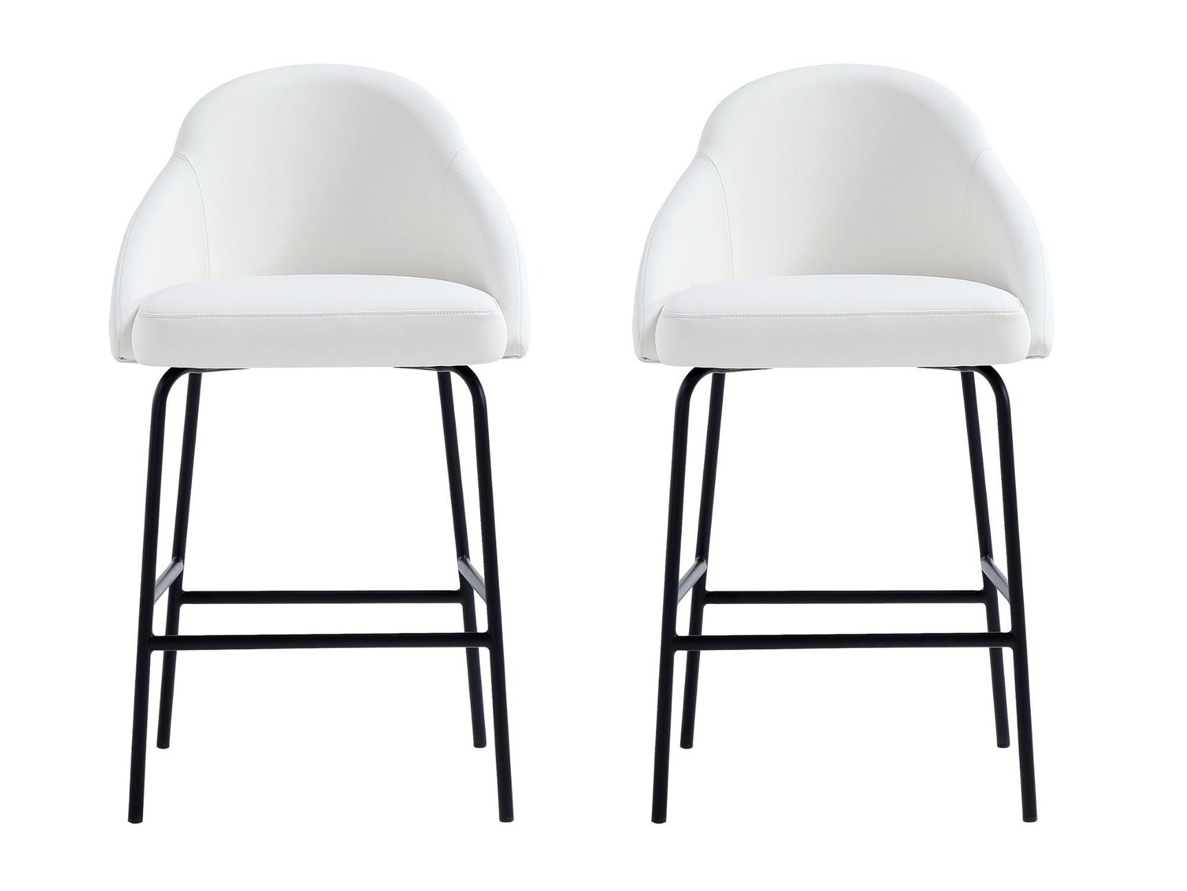 Gracie Counter Stool in White and Black (set of 2) - Ornate Home