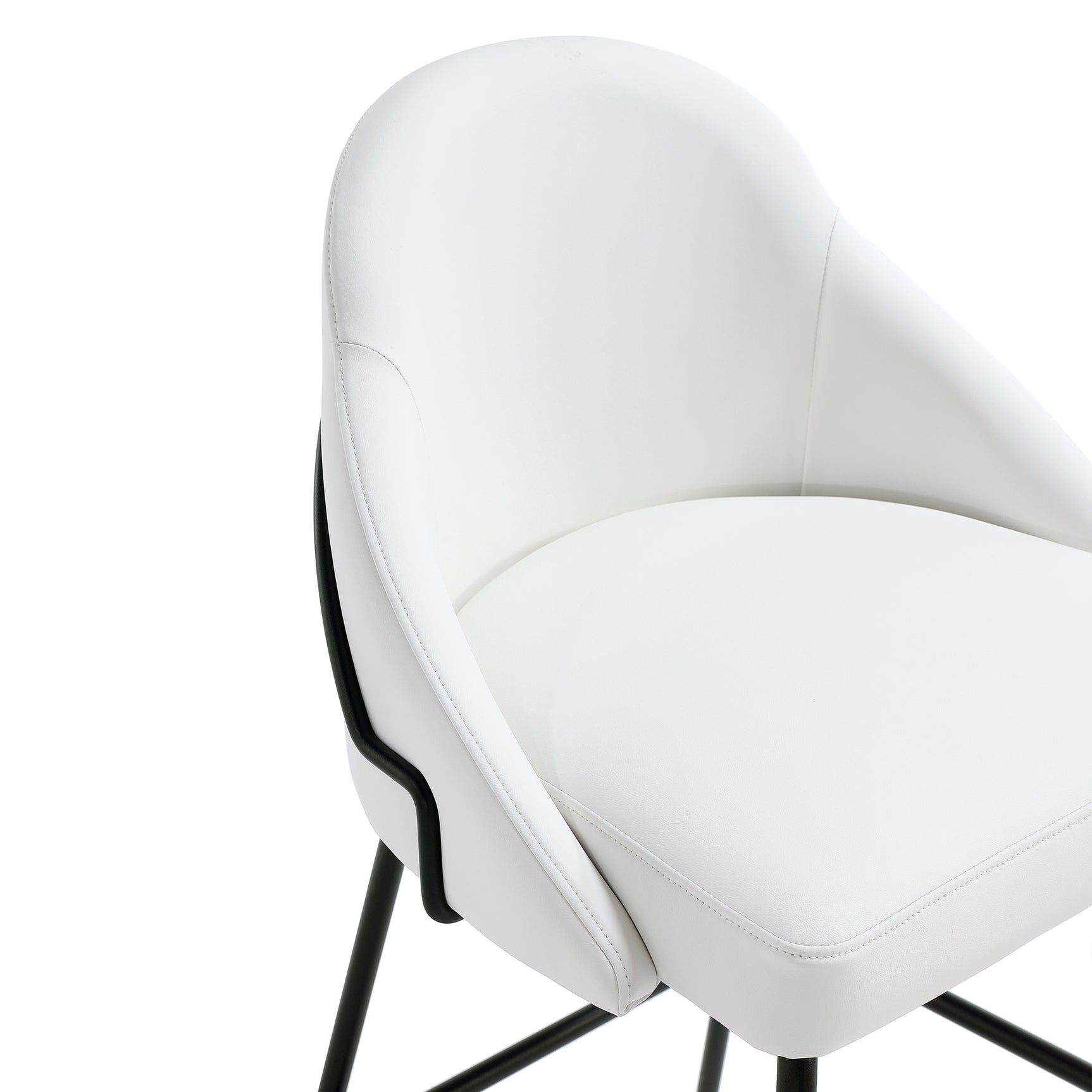 Gracie Counter Stool in White and Black (set of 3) - Ornate Home