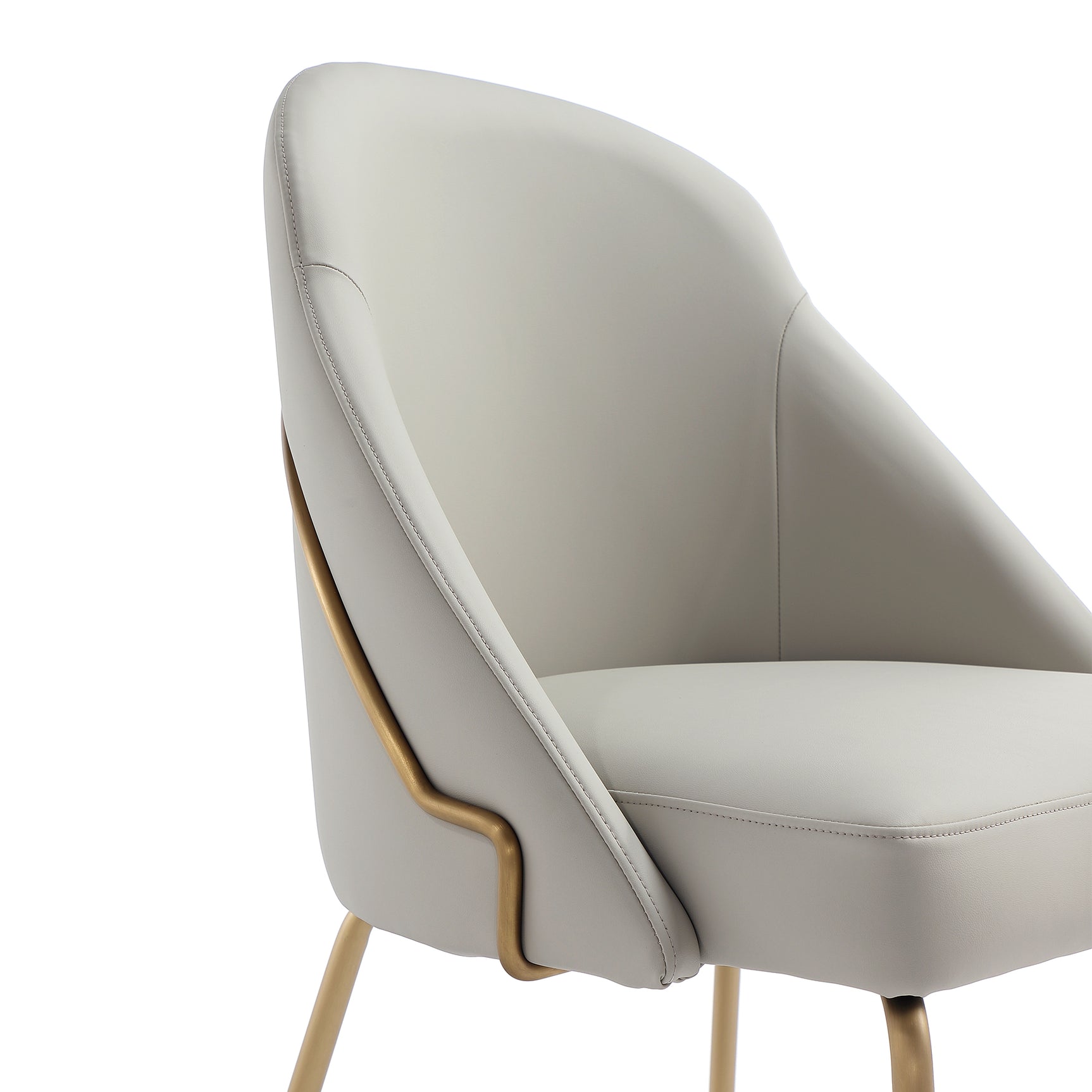 Gracie Dining Chair in Stone and Gold (set of 2) - Ornate Home