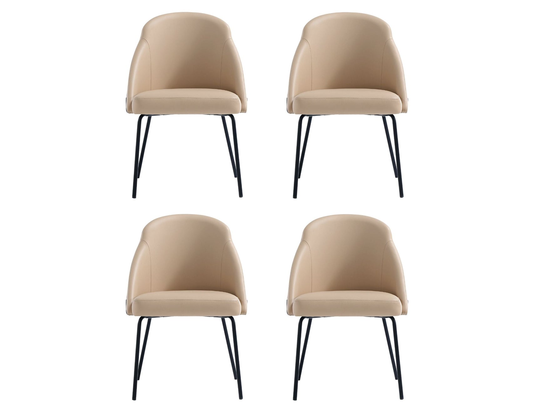 Gracie Dining Chair in Tan and Black (set of 4) - Ornate Home