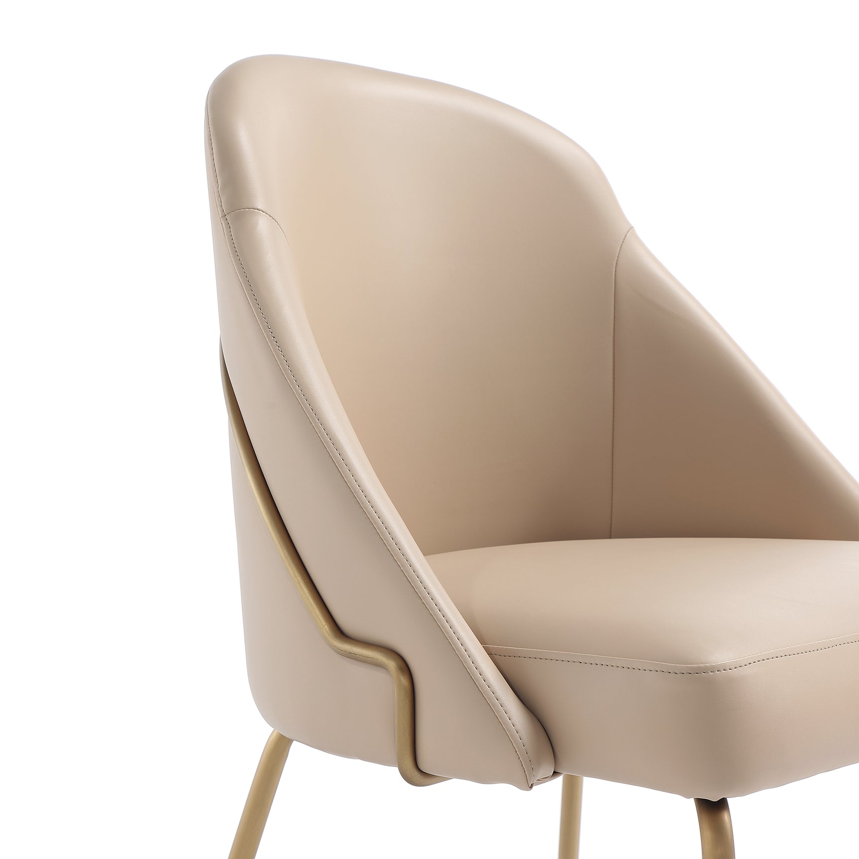 Gracie Dining Chair in Tan and Gold (set of 2) - Ornate Home
