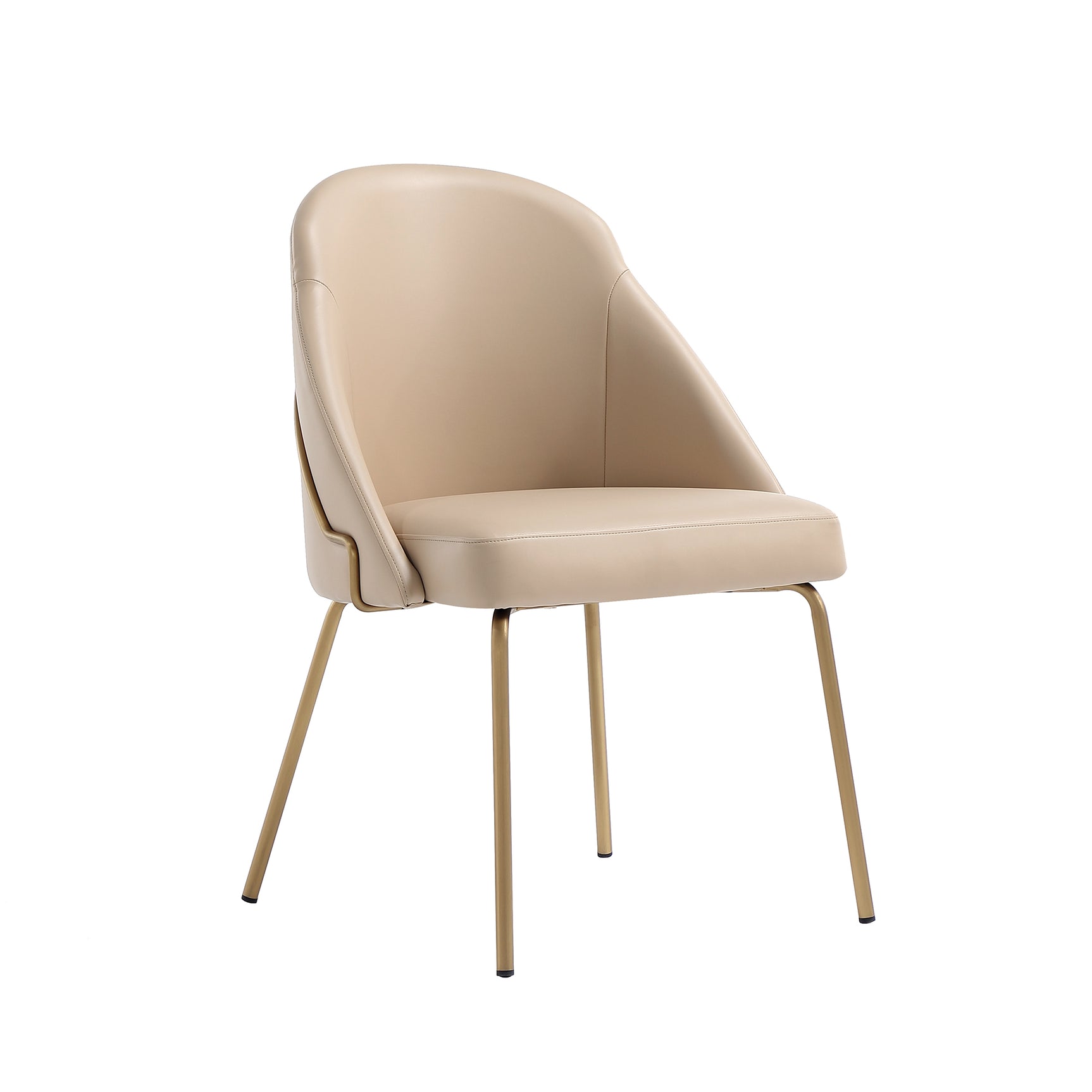 Gracie Dining Chair in Tan and Gold (set of 2) - Ornate Home