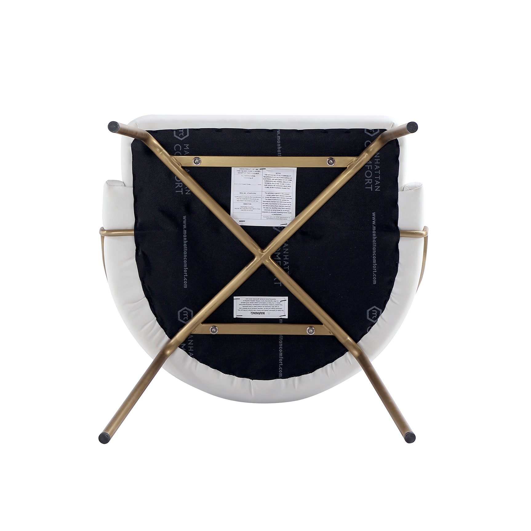 Gracie Dining Chair in White and Gold - Ornate Home