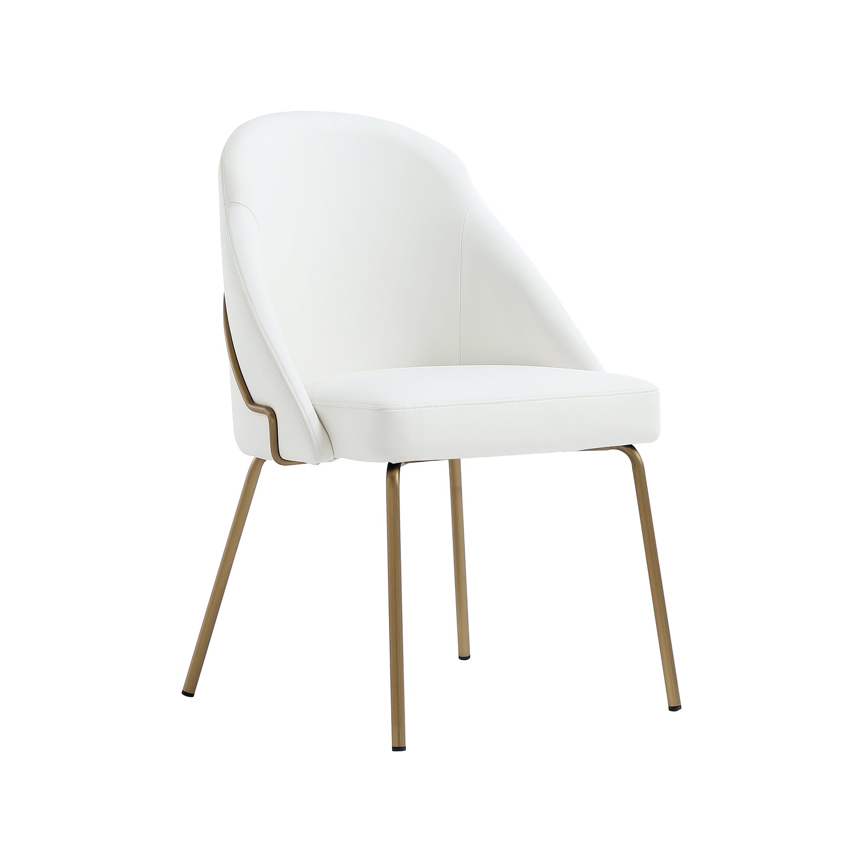 Gracie Dining Chair in White and Gold (set of 2) - Ornate Home