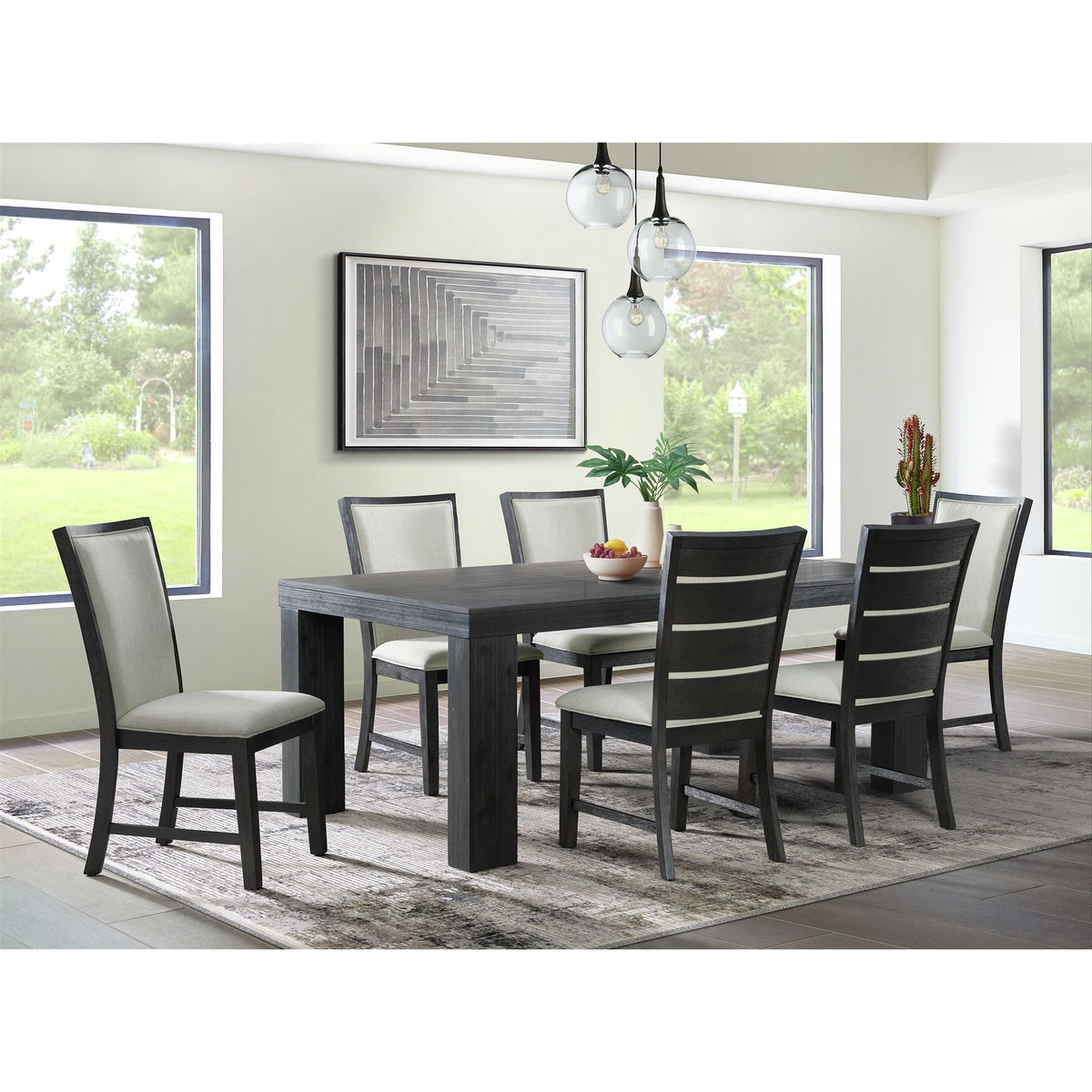 Grady Black 7-Piece Dining Set - Ornate Home