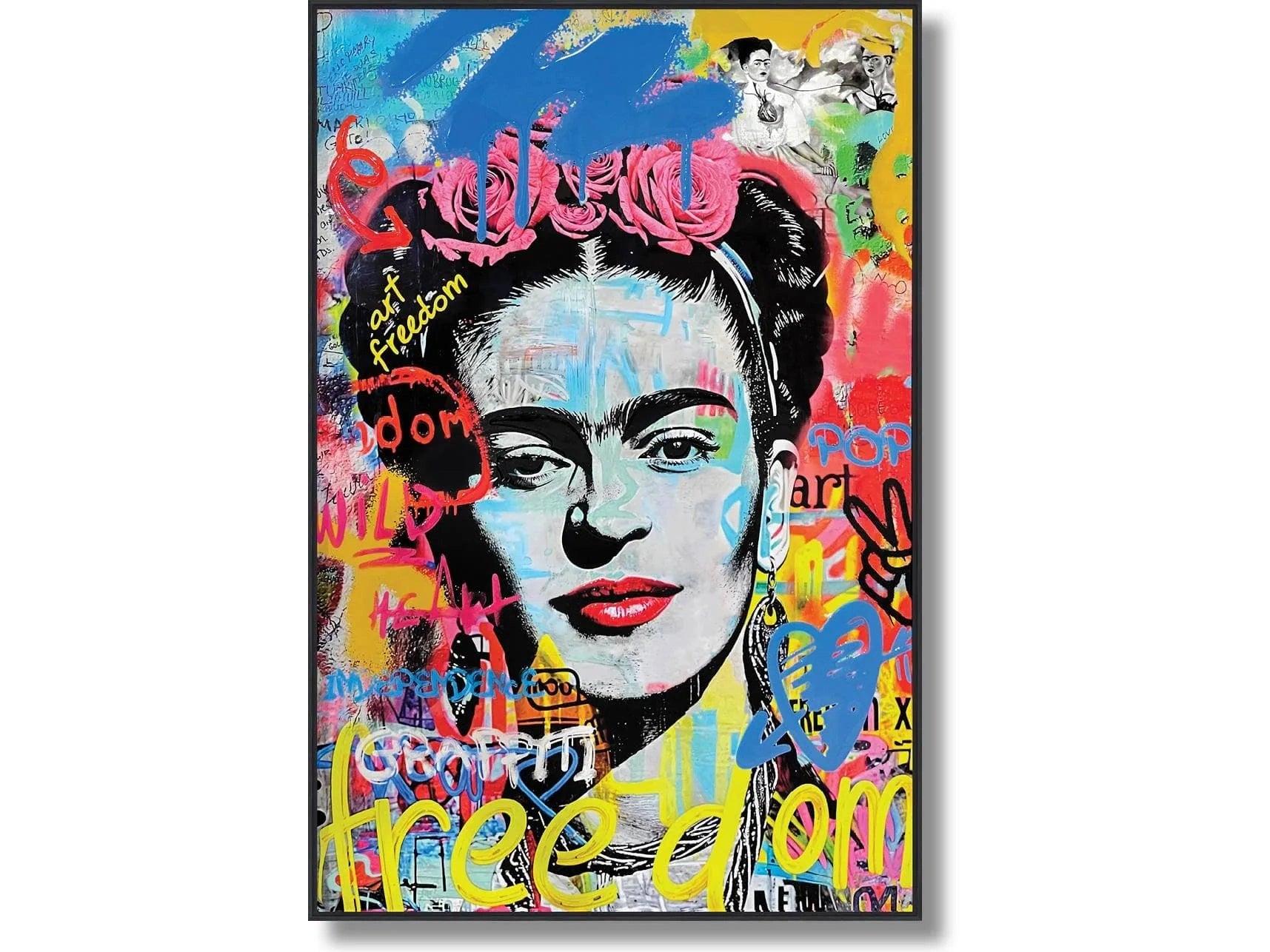 Graffiti Art Freedom Portrait Gloss in Frame Wall Art - Ornate Home