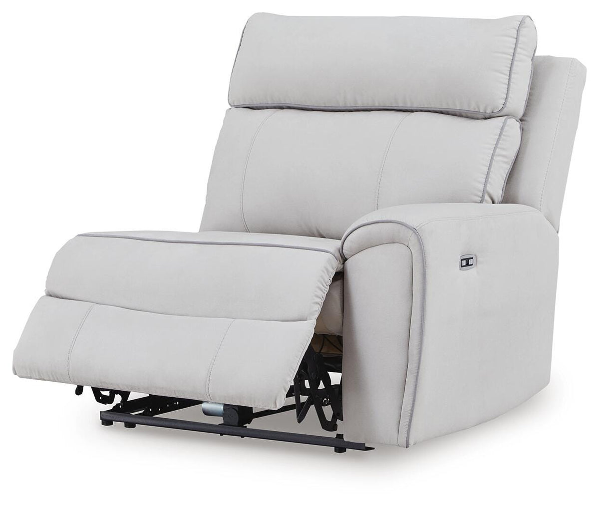 Grafton Pike Pearl/Ash 7-Piece Reclining Sectional with Storage Consoles - Ornate Home